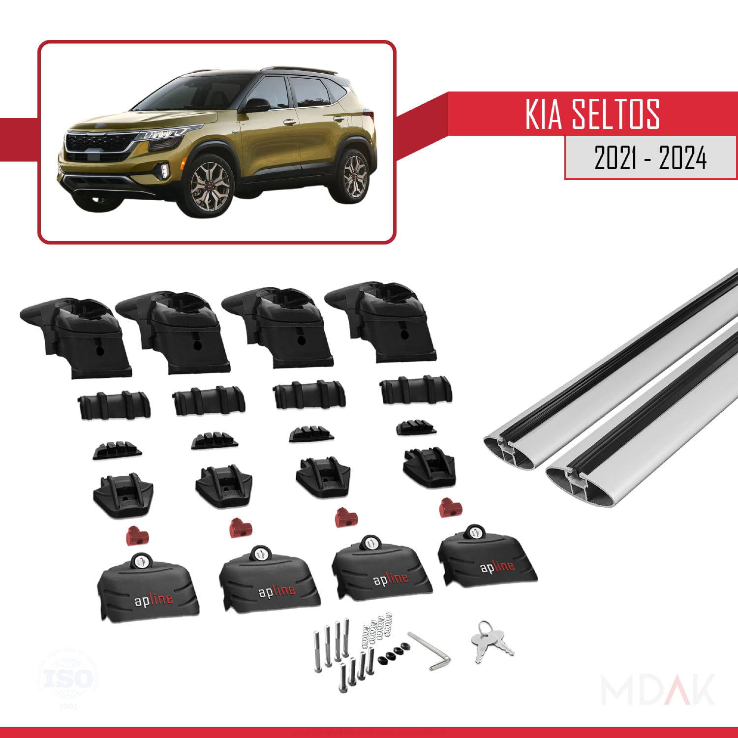 Kia Seltos 2021-2024 Arası ile Uyumlu ACE-2 Model Ara Atkı Tavan Barı Gri 2 Adet - Görsel 5