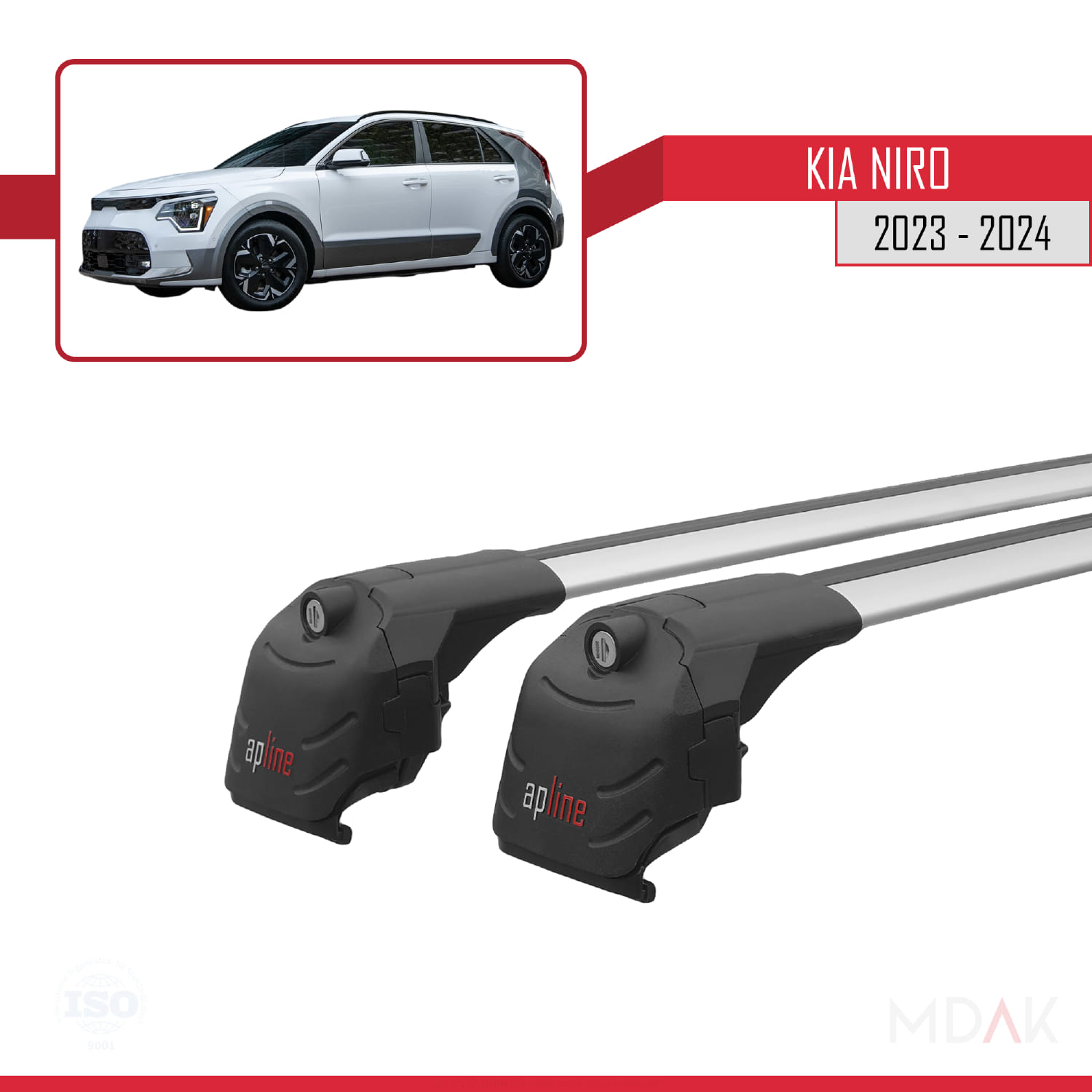 Kia Niro 2023-2024 Arası ile Uyumlu ACE-2 Model Ara Atkı Tavan Barı Gri 2 Adet - Görsel 9