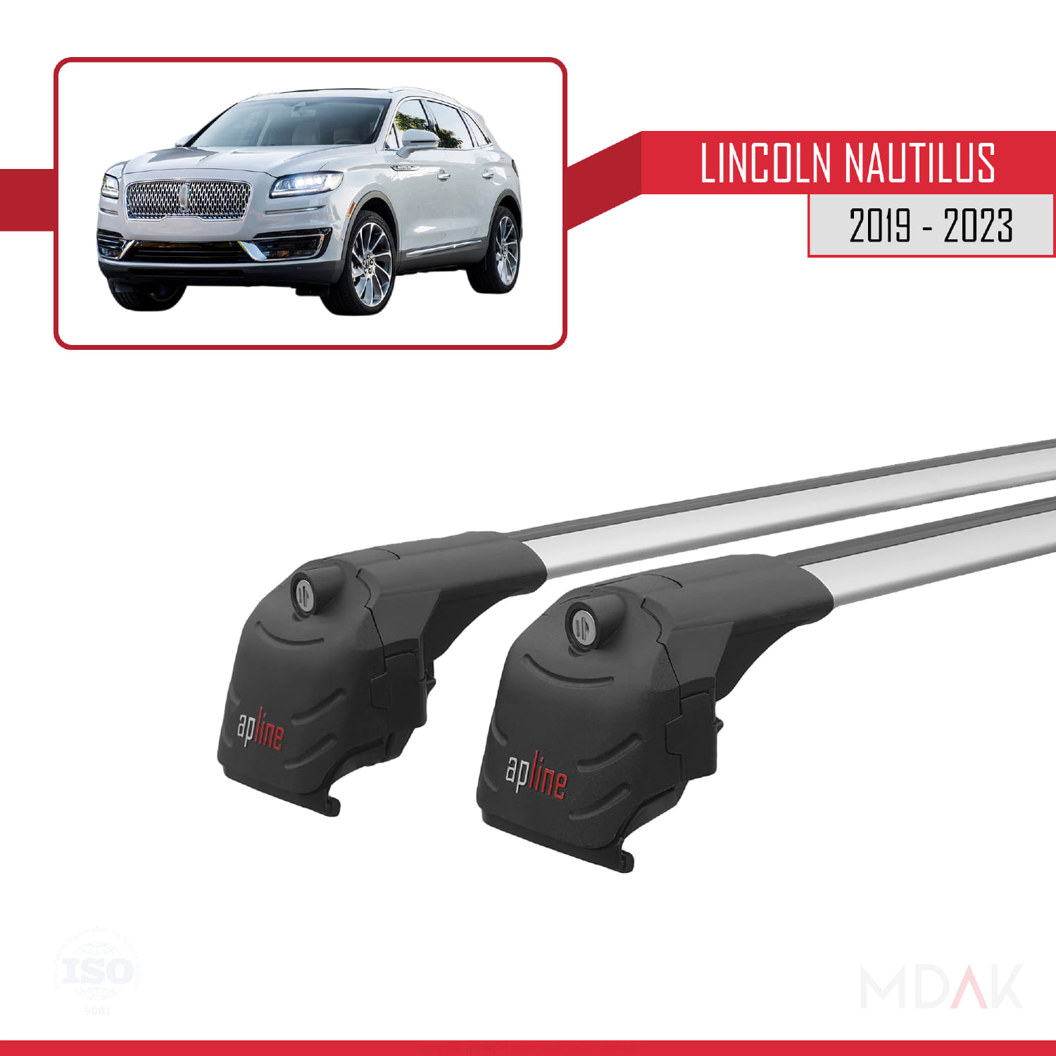 Lincoln Nautilus 2019-2023 Arası ile Uyumlu ACE-2 Model Ara Atkı Tavan Barı Gri 2 Adet - Görsel 9