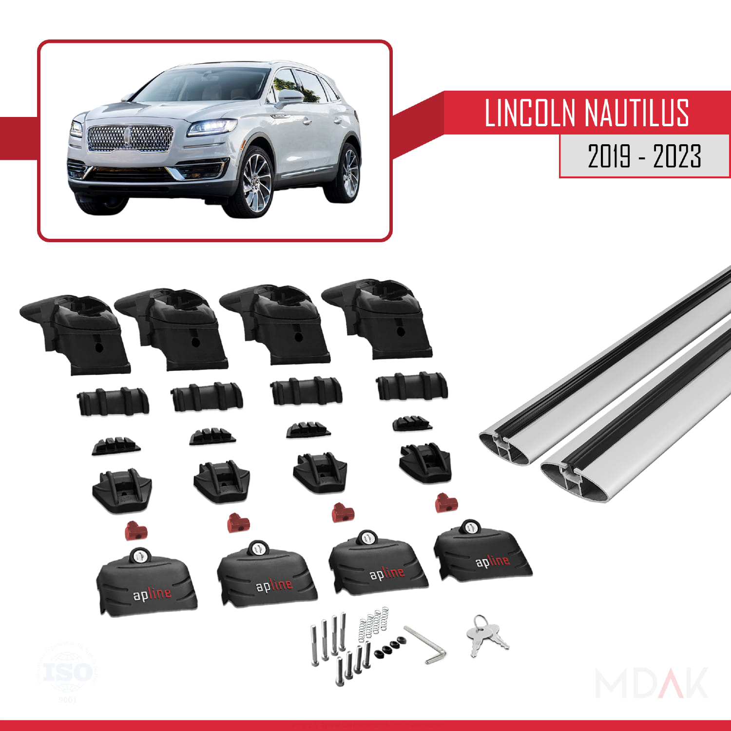 Lincoln Nautilus 2019-2023 Arası ile Uyumlu ACE-2 Model Ara Atkı Tavan Barı Gri 2 Adet - Görsel 5