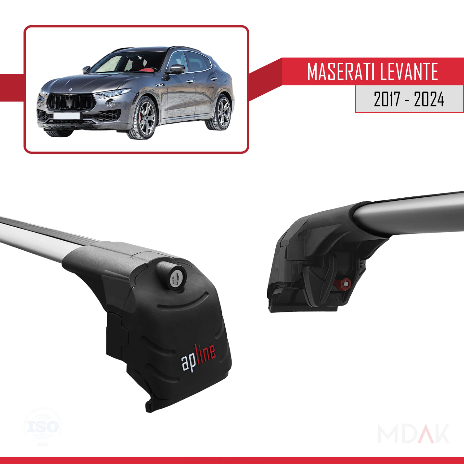 Maserati Levante 2017-2024 Arası ile Uyumlu ACE-2 Model Ara Atkı Tavan Barı Gri 2 Adet - Görsel 3