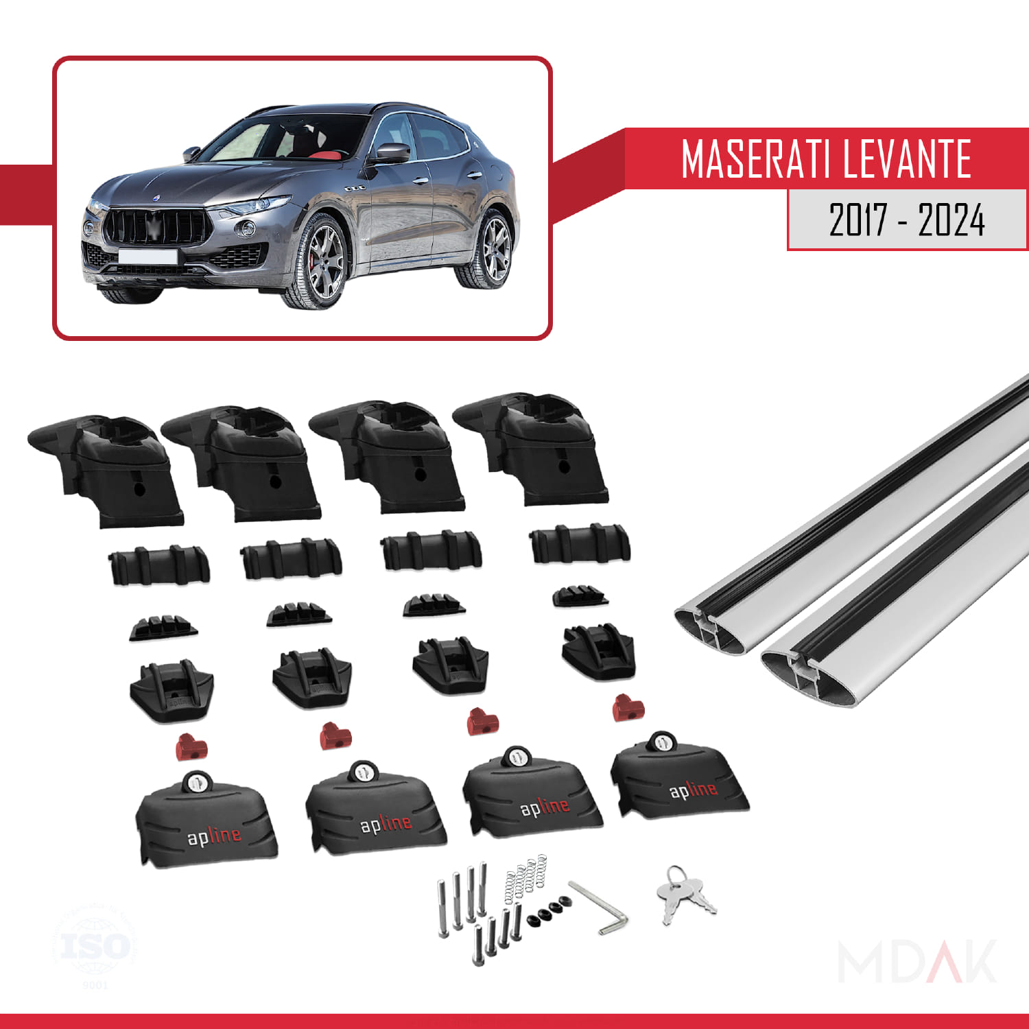 Maserati Levante 2017-2024 Arası ile Uyumlu ACE-2 Model Ara Atkı Tavan Barı Gri 2 Adet - Görsel 5