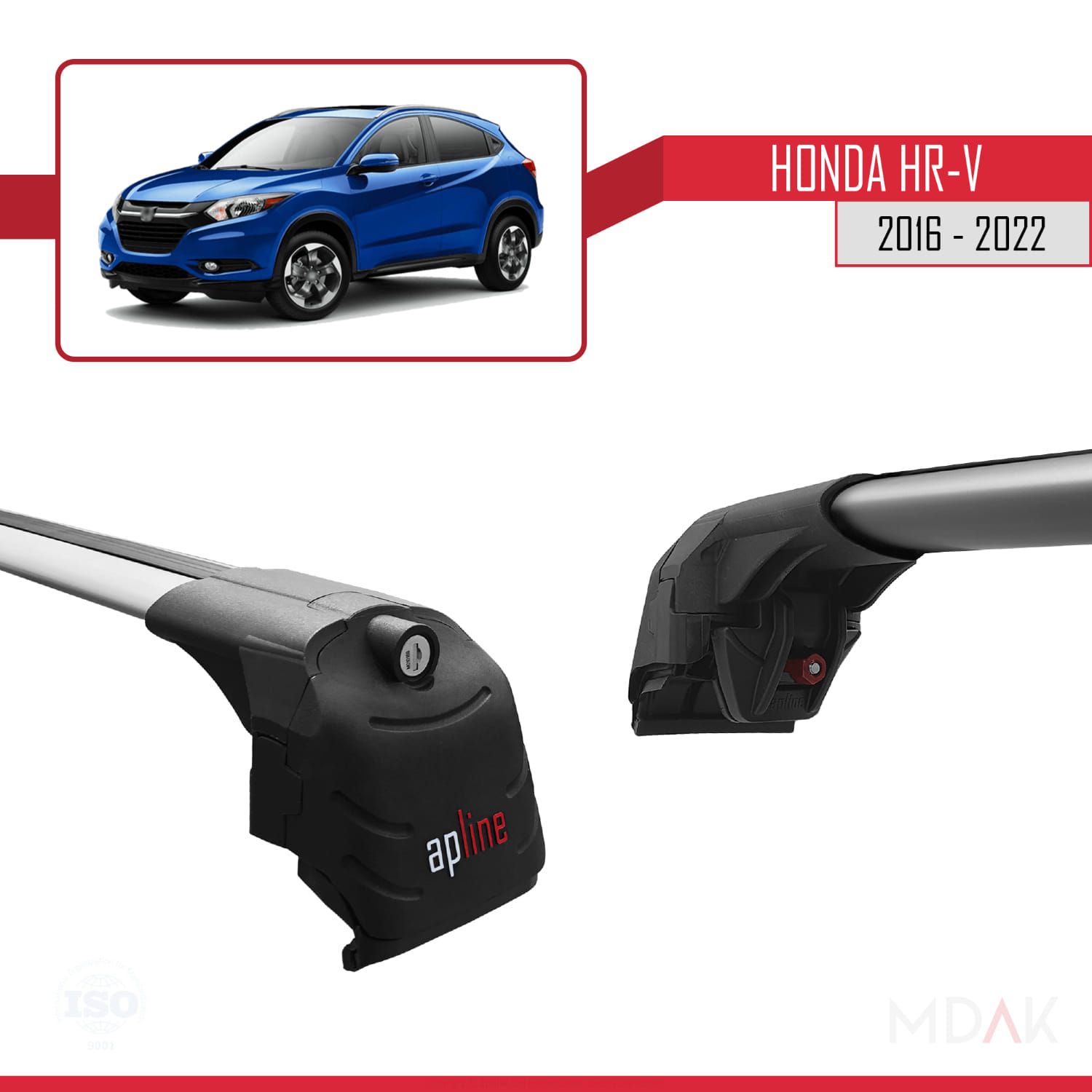 Honda HR-V 2016-2022 Arası ile Uyumlu ACE-2 Model Ara Atkı Tavan Barı Gri 2 Adet - Görsel 3