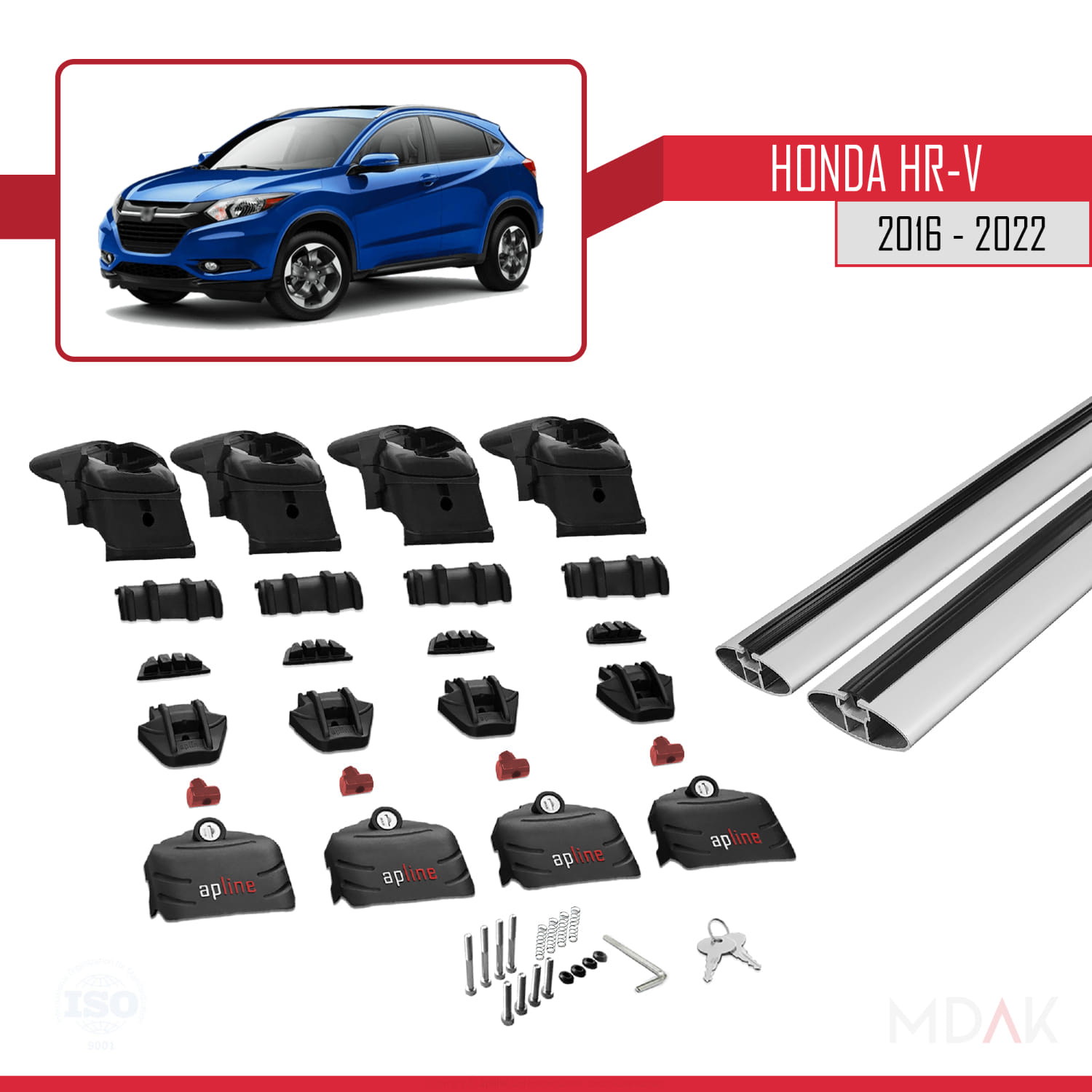 Honda HR-V 2016-2022 Arası ile Uyumlu ACE-2 Model Ara Atkı Tavan Barı Gri 2 Adet - Görsel 5