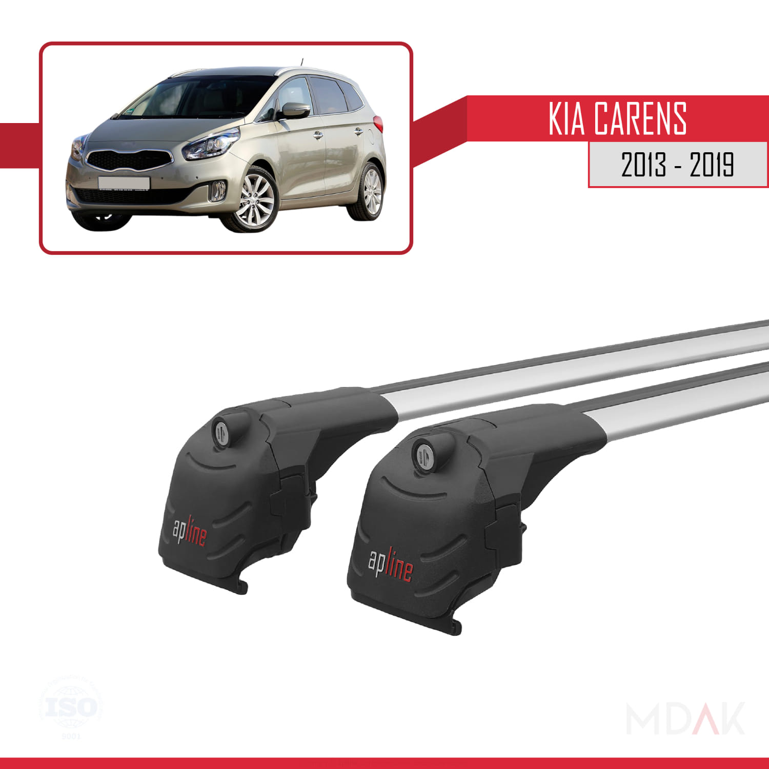 Kia Carens 2013-2019 Arası ile Uyumlu ACE-2 Model Ara Atkı Tavan Barı Gri 2 Adet - Görsel 9