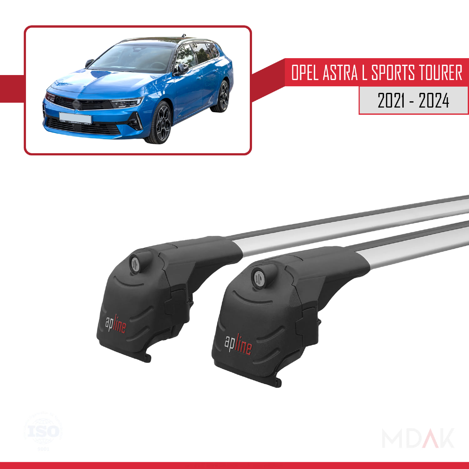 Opel Astra L Sports Tourer 2021-2024 Arası ile Uyumlu ACE-2 Model Ara Atkı Tavan Barı Gri 2 Adet - Görsel 9