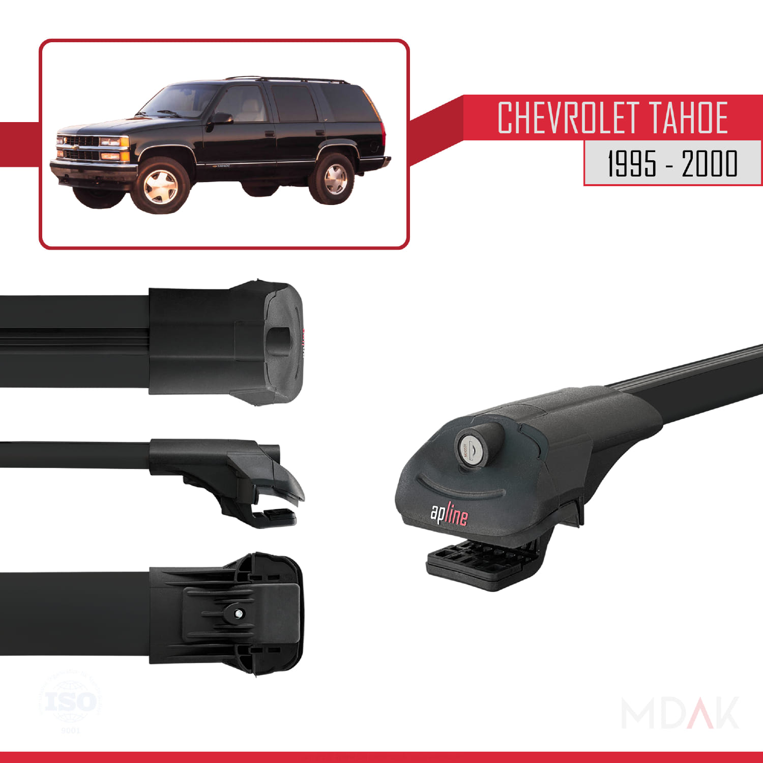 Chevrolet Tahoe 1995-2000 Arası ile Uyumlu ACE-1 Ara Atkı Tavan Barı Siyah 2 Adet - Görsel 3