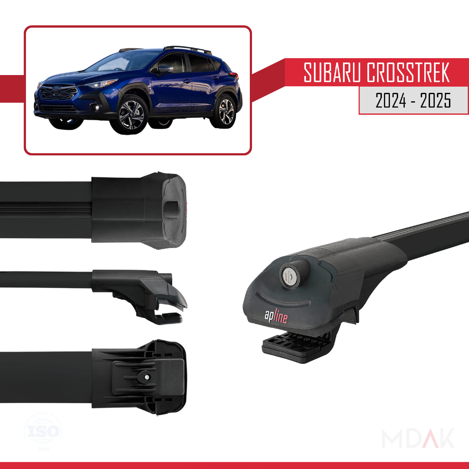 Subaru Crosstrek 2024 ve Sonrası ile Uyumlu ACE-1 Ara Atkı Tavan Barı Siyah 2 Adet - Görsel 3