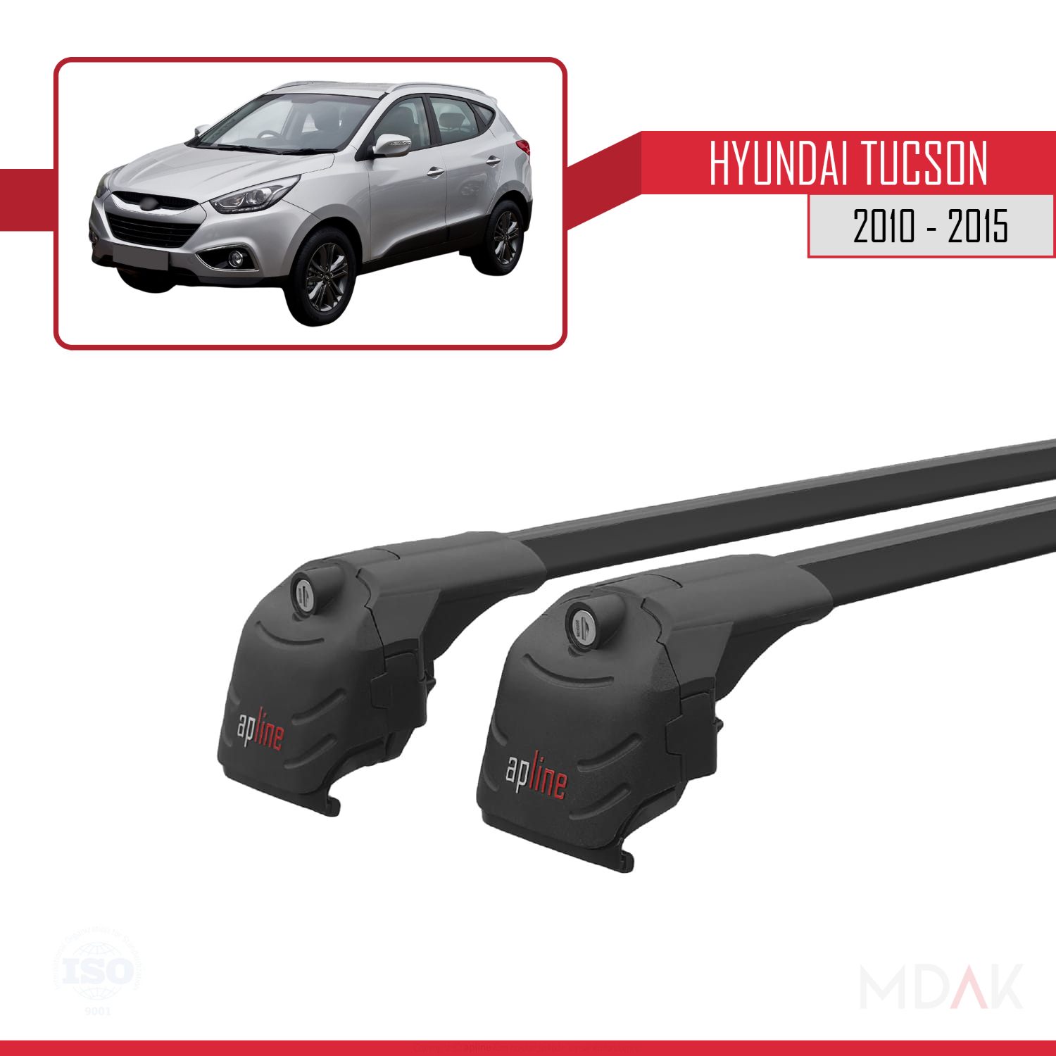 Hyundai Tucson 2 (LM) 2010-2015 Arası ile Uyumlu ACE-2 Ara Atkı Tavan Barı Siyah 2 Adet - Görsel 9