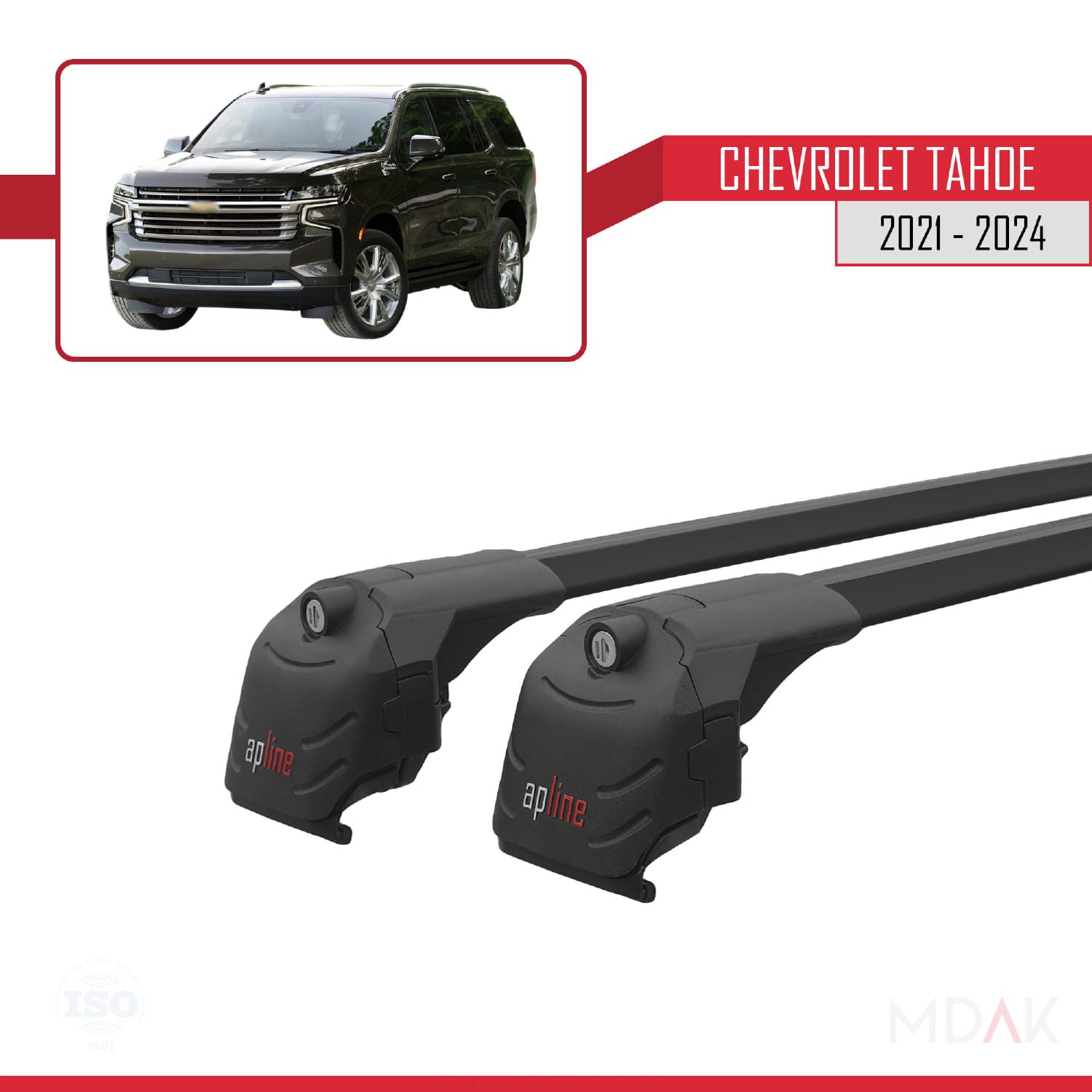 Chevrolet Tahoe 2021-2024 Arası ile Uyumlu ACE-2 Model Ara Atkı Tavan Barı Siyah 2 Adet - Görsel 9