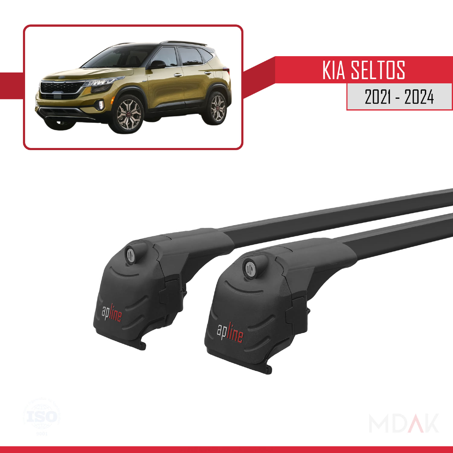 Kia Seltos 2021-2024 Arası ile Uyumlu ACE-2 Model Ara Atkı Tavan Barı Siyah 2 Adet - Görsel 9