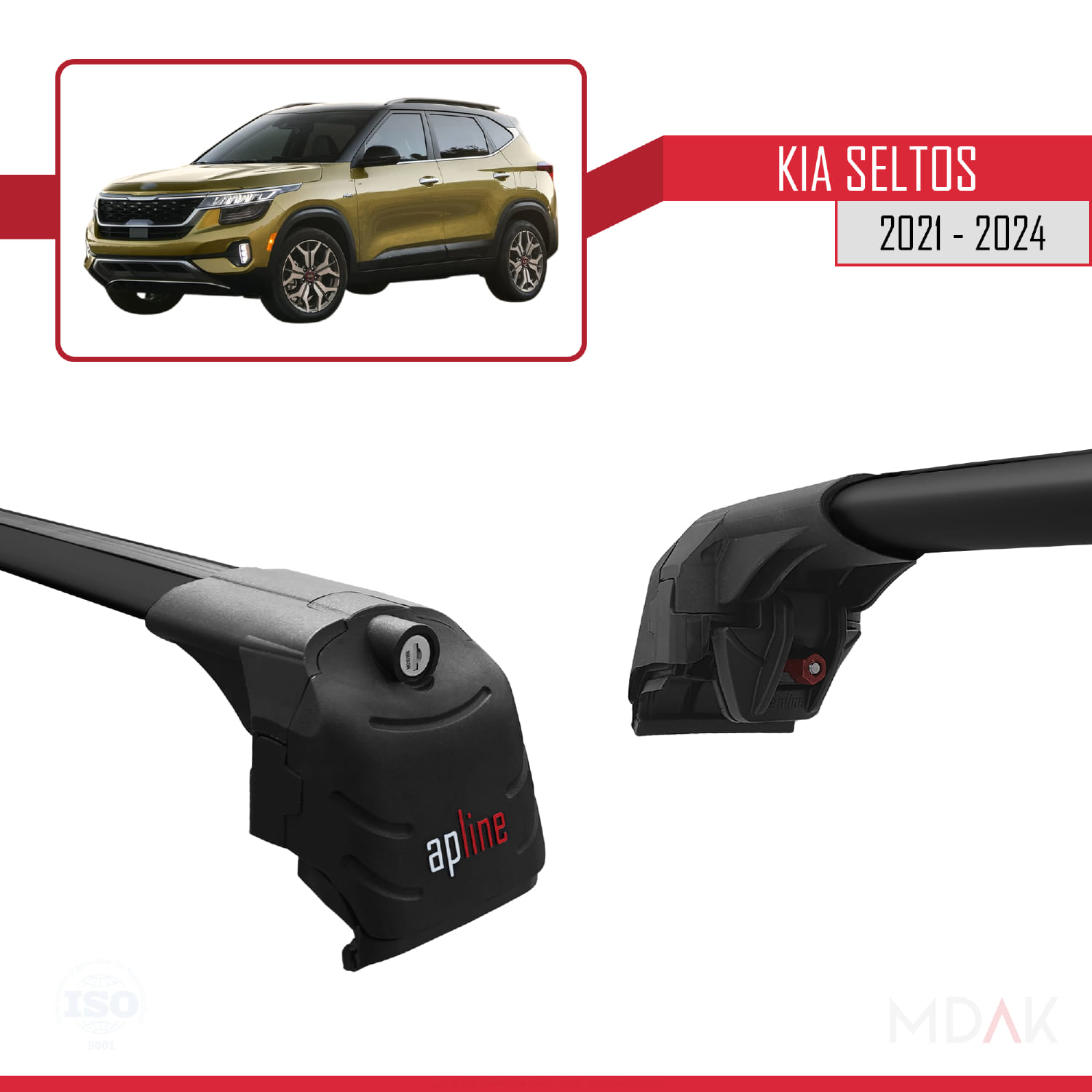 Kia Seltos 2021-2024 Arası ile Uyumlu ACE-2 Model Ara Atkı Tavan Barı Siyah 2 Adet - Görsel 3