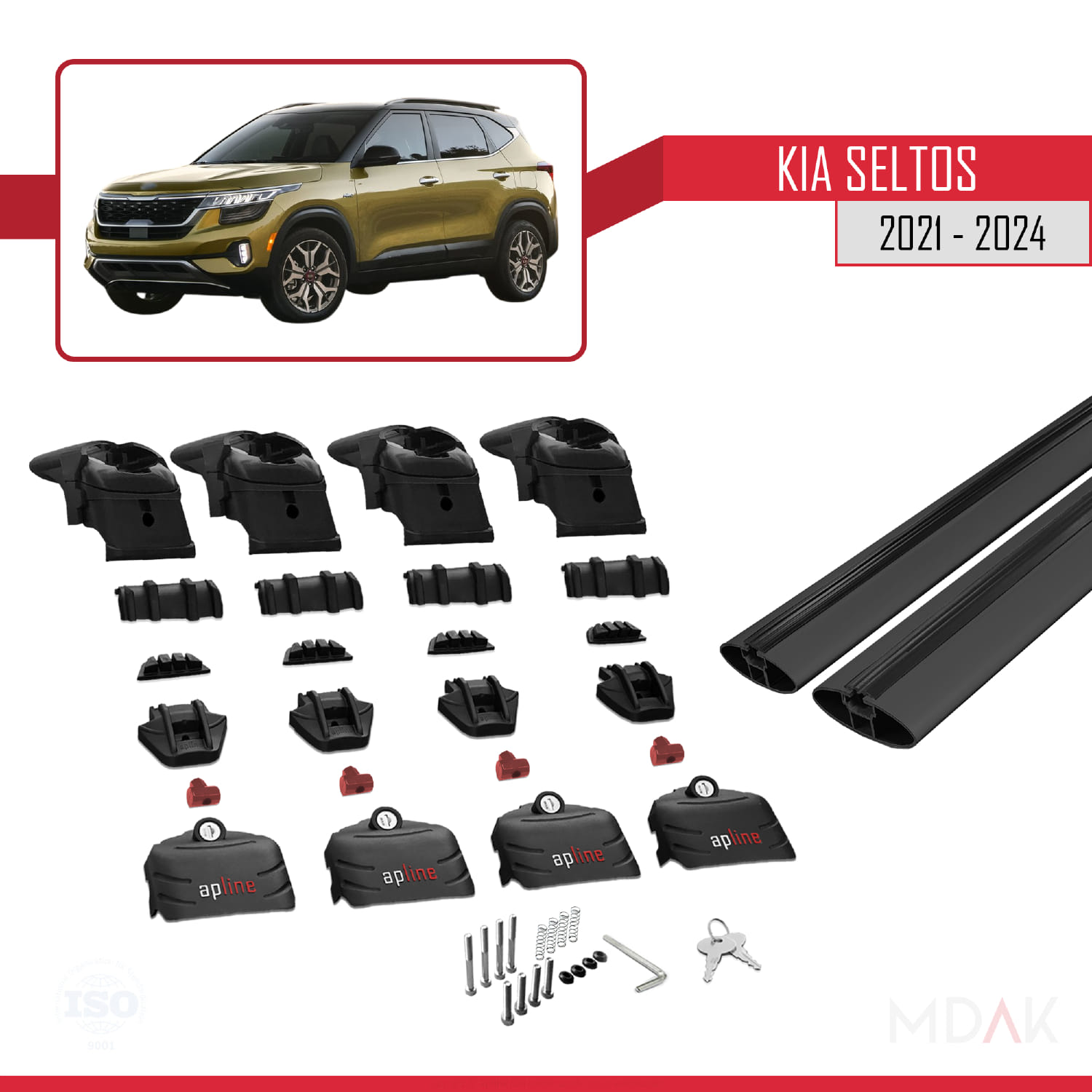 Kia Seltos 2021-2024 Arası ile Uyumlu ACE-2 Model Ara Atkı Tavan Barı Siyah 2 Adet - Görsel 5