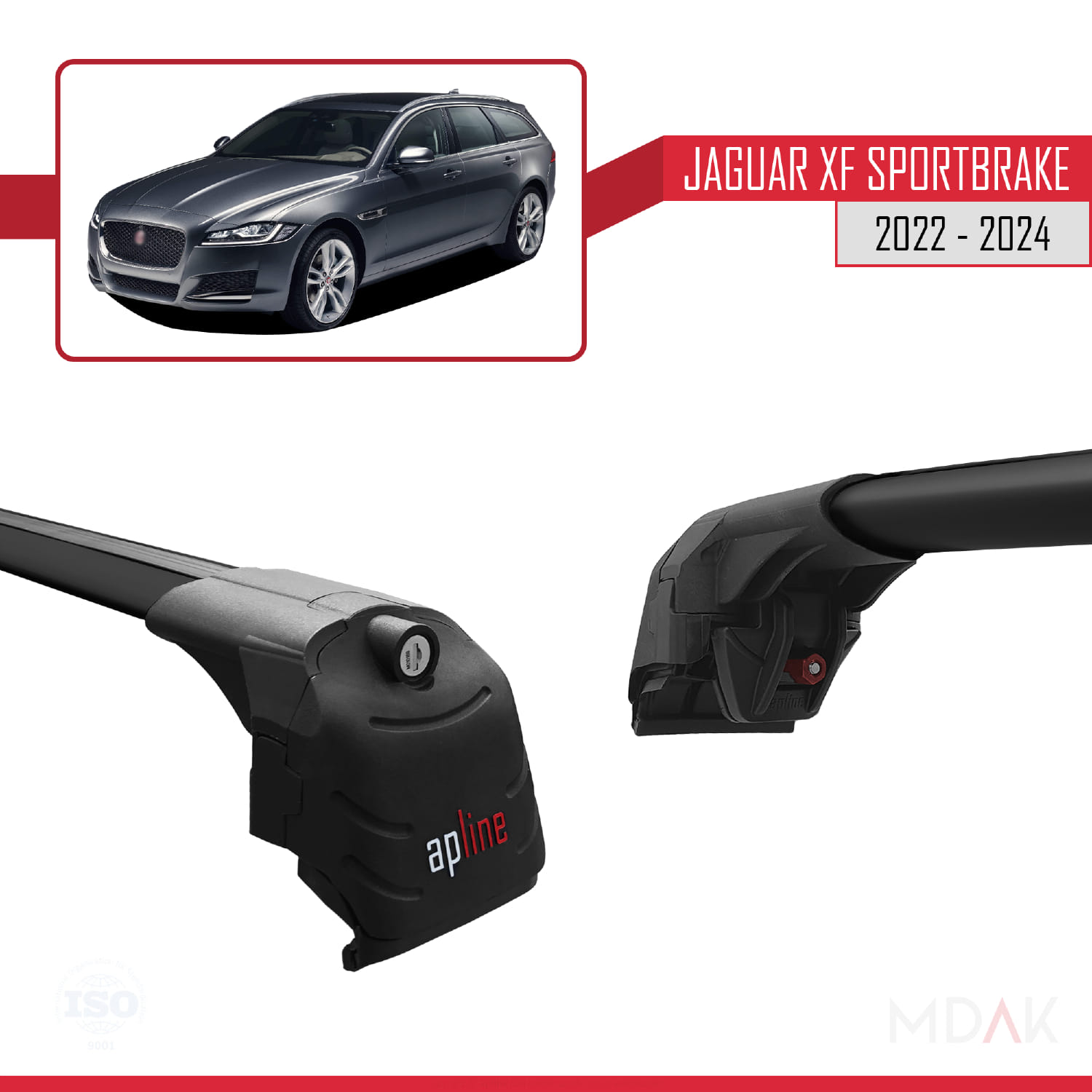 Jaguar XF S 2018-2024 Arası ile Uyumlu ACE-2 Model Ara Atkı Tavan Barı Siyah 2 Adet - Görsel 3