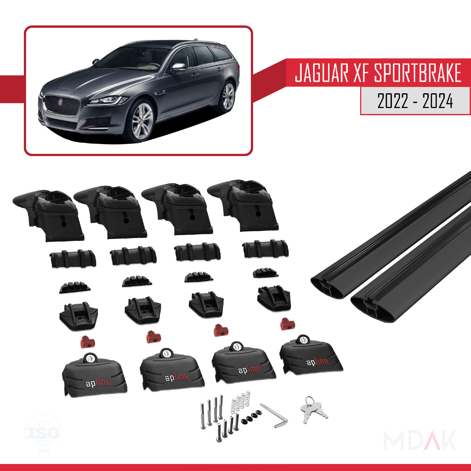 Jaguar XF S 2018-2024 Arası ile Uyumlu ACE-2 Model Ara Atkı Tavan Barı Siyah 2 Adet - Görsel 5