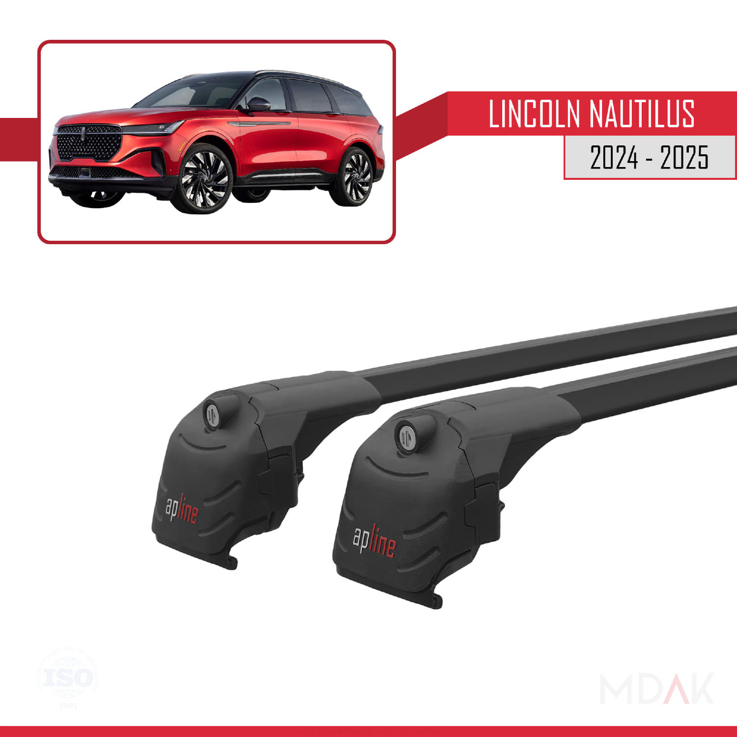 Lincoln Nautilus 2024-2025 Arası ile Uyumlu ACE-2 Model Ara Atkı Tavan Barı Siyah 2 Adet - Görsel 9