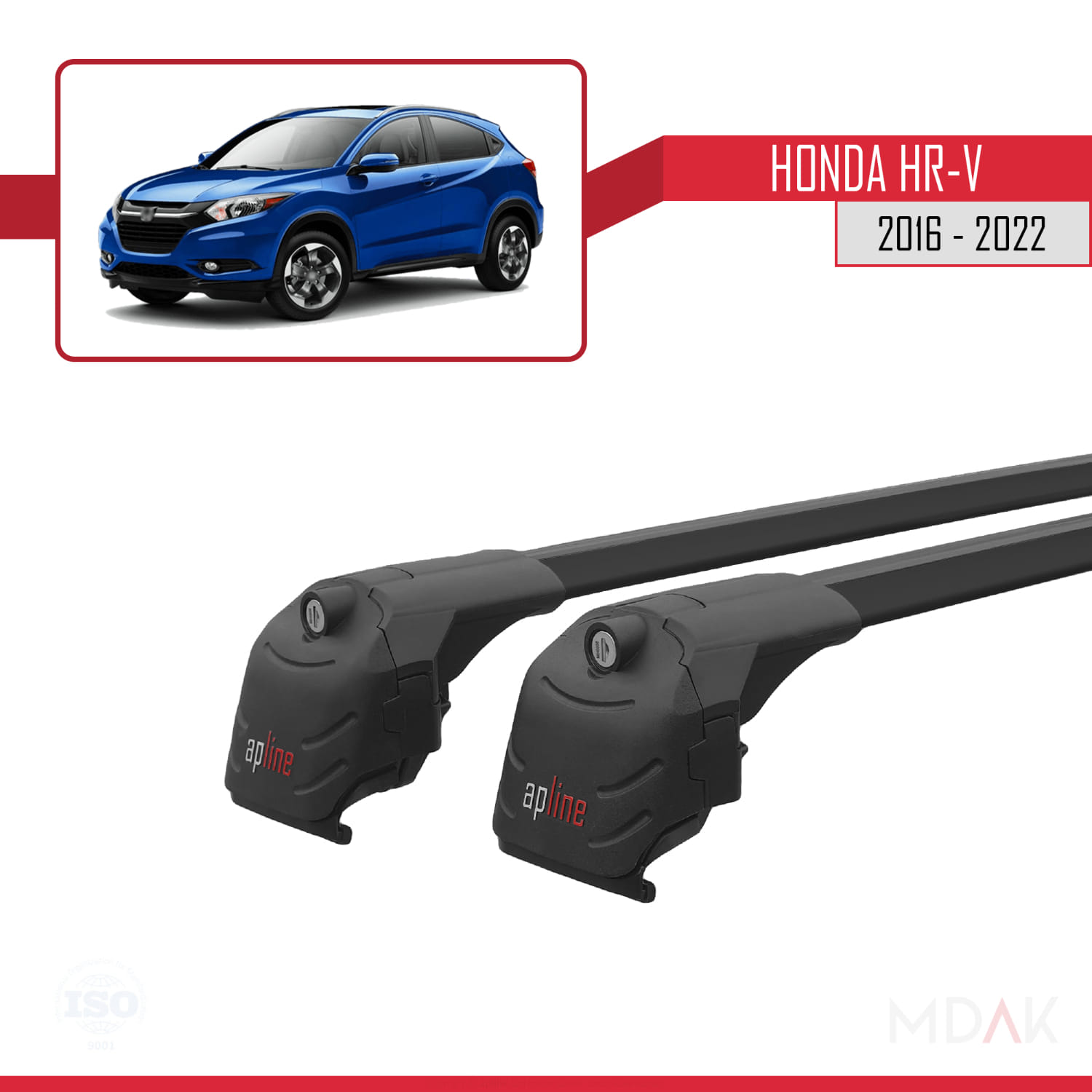Honda HR-V 2016-2022 Arası ile Uyumlu ACE-2 Model Ara Atkı Tavan Barı Siyah 2 Adet - Görsel 9