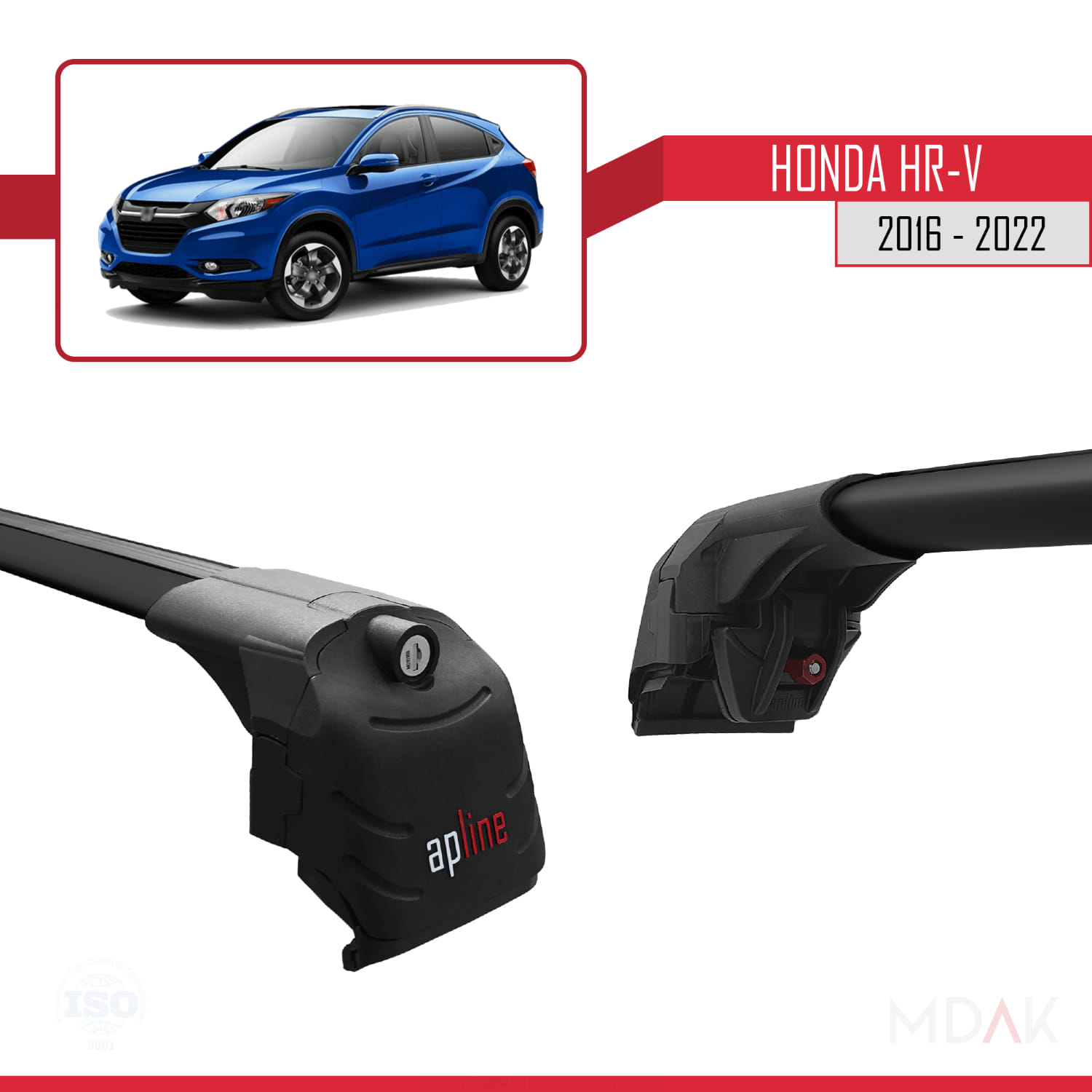 Honda HR-V 2016-2022 Arası ile Uyumlu ACE-2 Model Ara Atkı Tavan Barı Siyah 2 Adet - Görsel 3