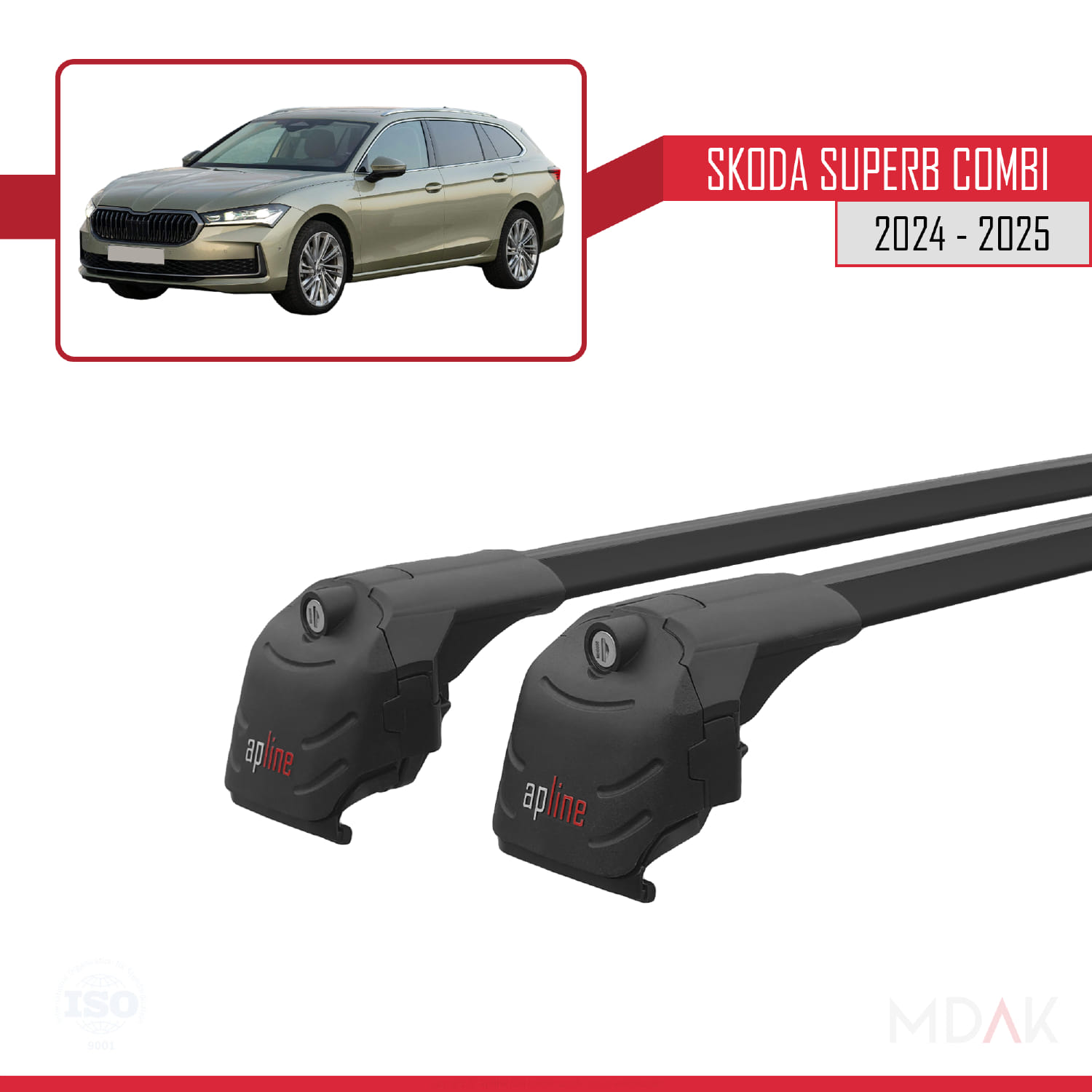Skoda Superb Combi 2024 ve Sonrası ile Uyumlu ACE-2 Model Ara Atkı Tavan Barı Siyah 2 Adet - Görsel 9