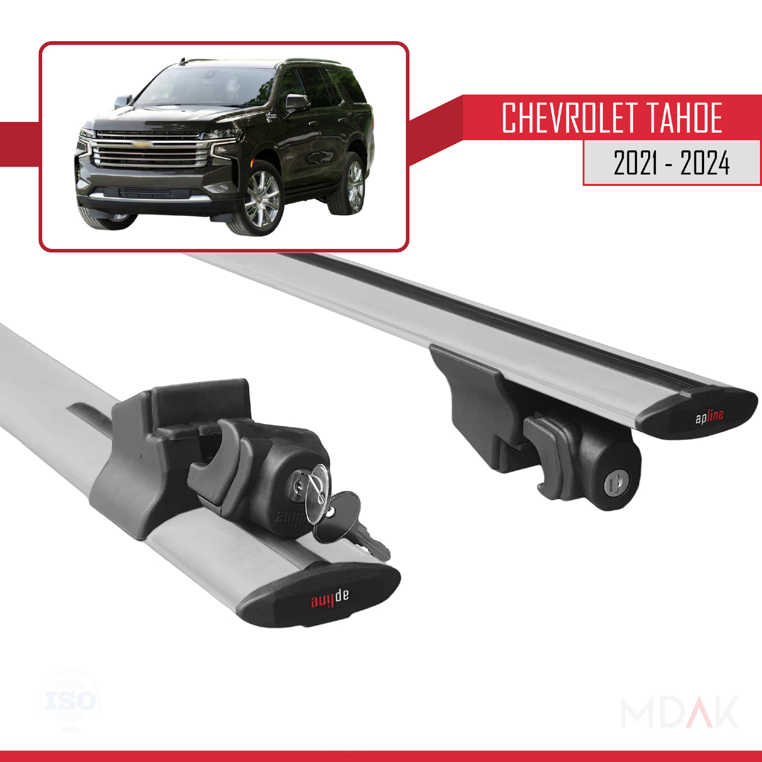 Chevrolet Tahoe 2021-2024 Arası ile Uyumlu HOOK Model Ara Atkı Tavan Barı Gri 2 Adet - Görsel 5
