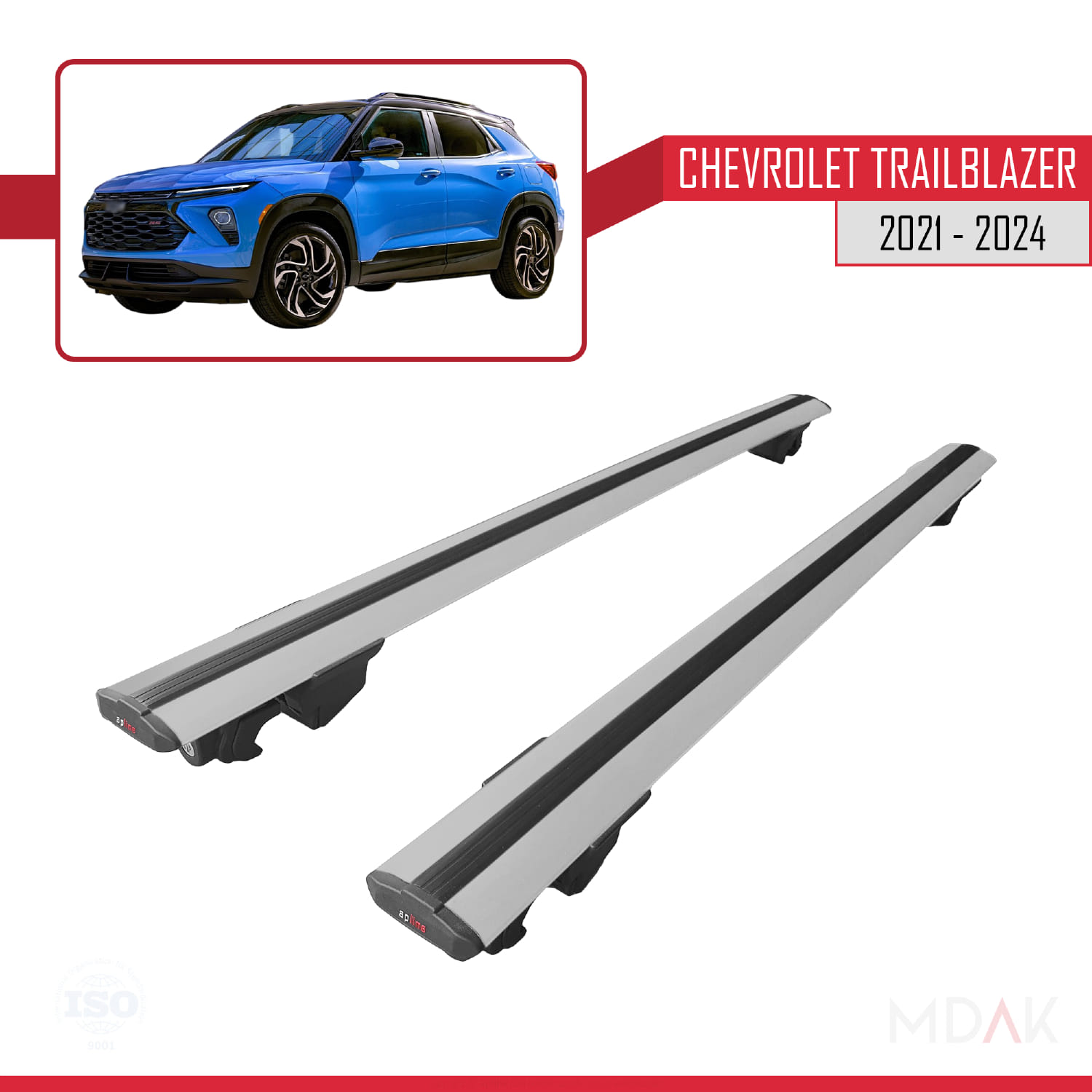 Chevrolet Trailblazer 2021-2024 Arası ile Uyumlu HOOK Model Ara Atkı Tavan Barı Gri 2 Adet - Görsel 9
