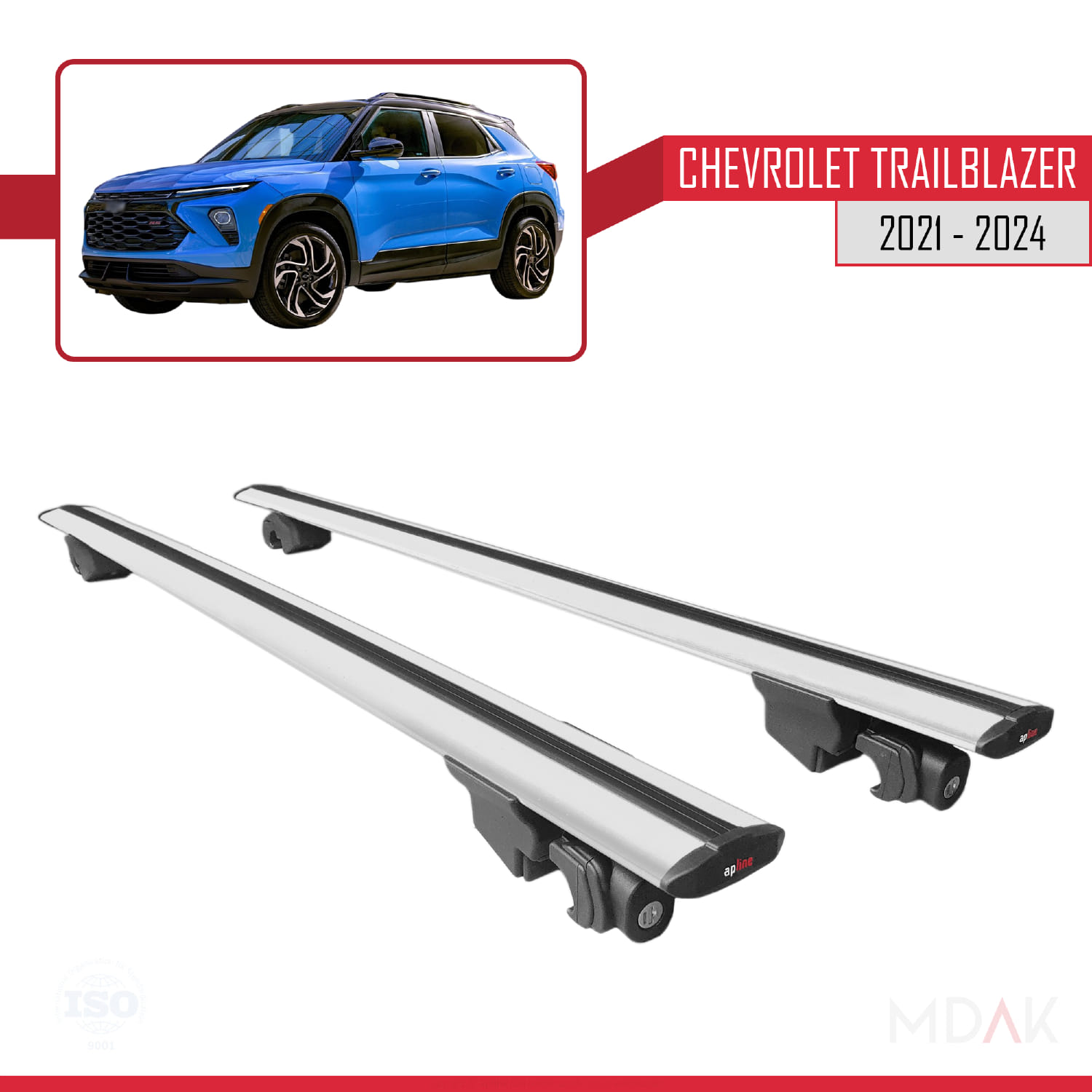 Chevrolet Trailblazer 2021-2024 Arası ile Uyumlu HOOK Model Ara Atkı Tavan Barı Gri 2 Adet - Görsel 4
