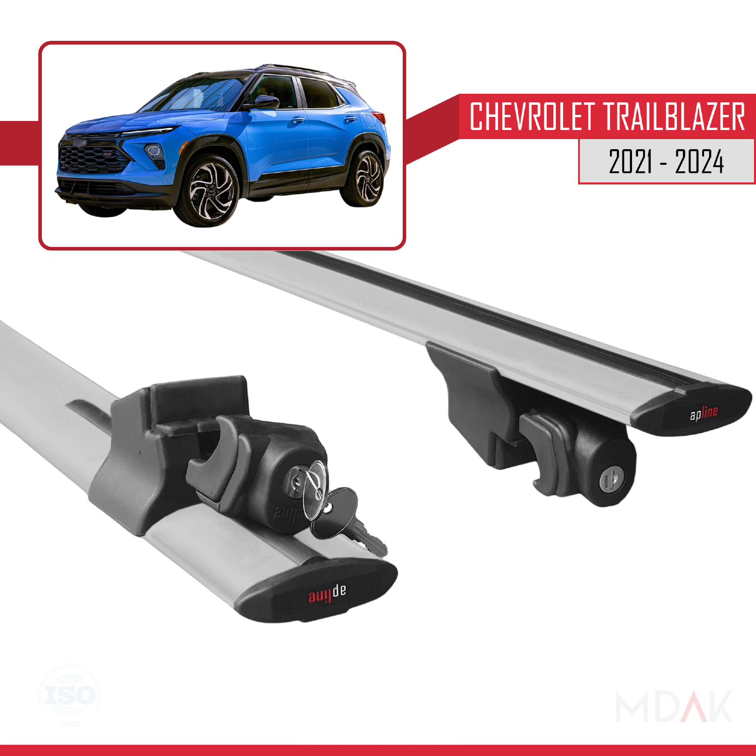 Chevrolet Trailblazer 2021-2024 Arası ile Uyumlu HOOK Model Ara Atkı Tavan Barı Gri 2 Adet - Görsel 5