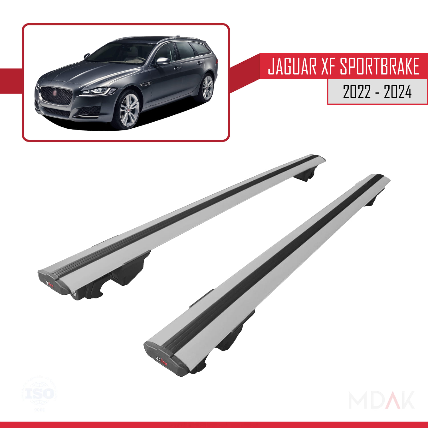 Jaguar XF S 2018-2024 Arası ile Uyumlu HOOK Model Ara Atkı Tavan Barı Gri 2 Adet - Görsel 9