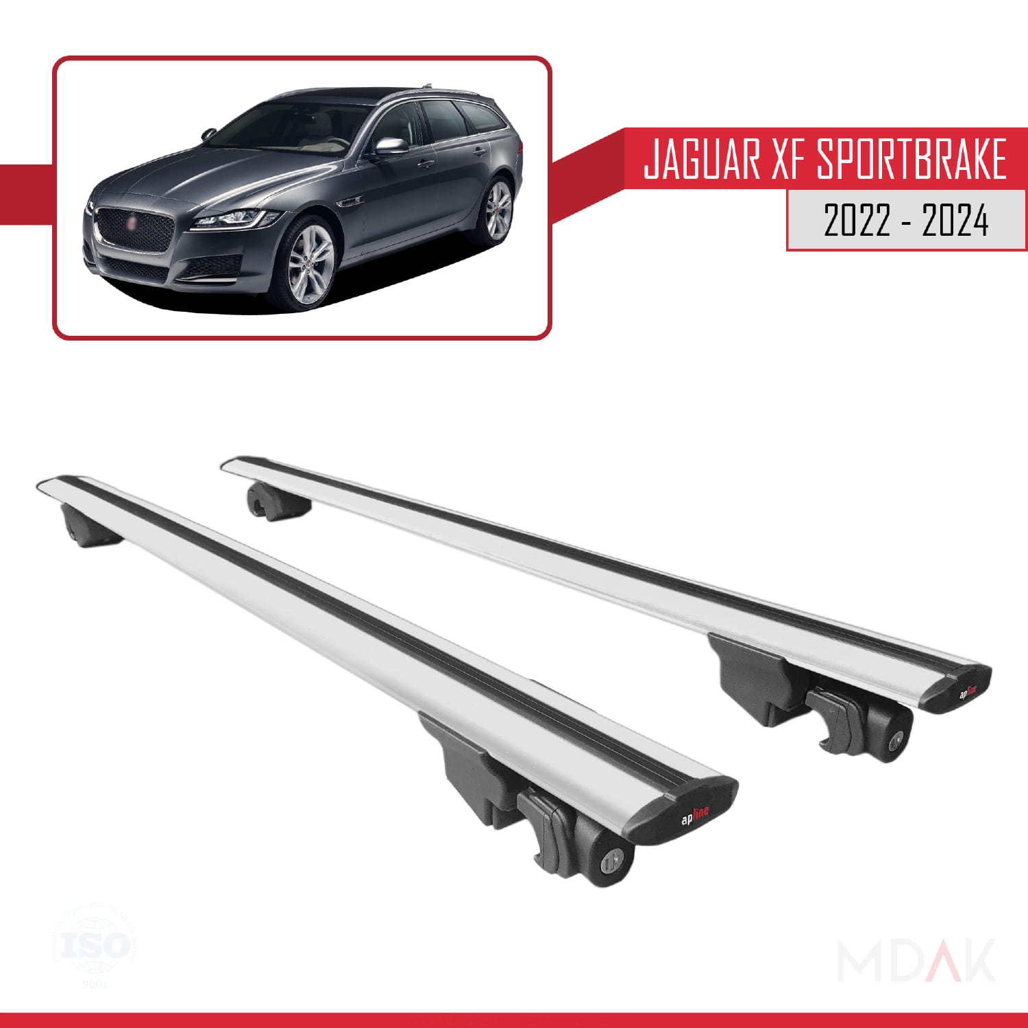 Jaguar XF S 2018-2024 Arası ile Uyumlu HOOK Model Ara Atkı Tavan Barı Gri 2 Adet - Görsel 4