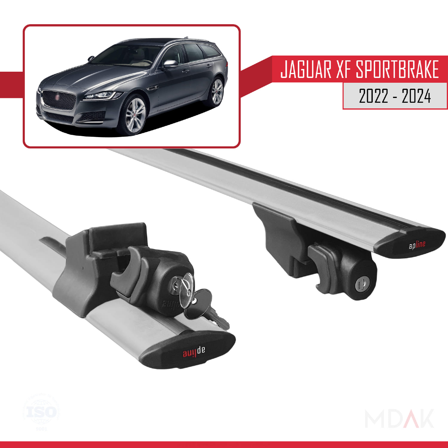 Jaguar XF S 2018-2024 Arası ile Uyumlu HOOK Model Ara Atkı Tavan Barı Gri 2 Adet - Görsel 5