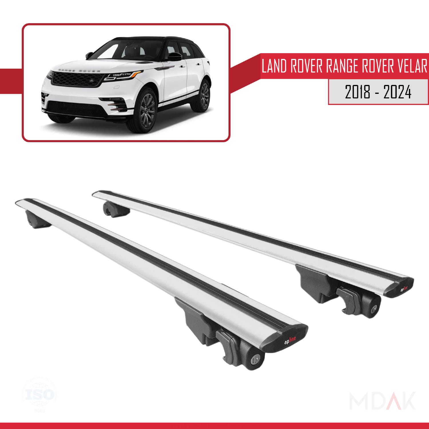 Land Rover Range Rover Velar 2018-2024 Arası ile Uyumlu HOOK Model Ara Atkı Tavan Barı Gri 2 Adet - Görsel 4