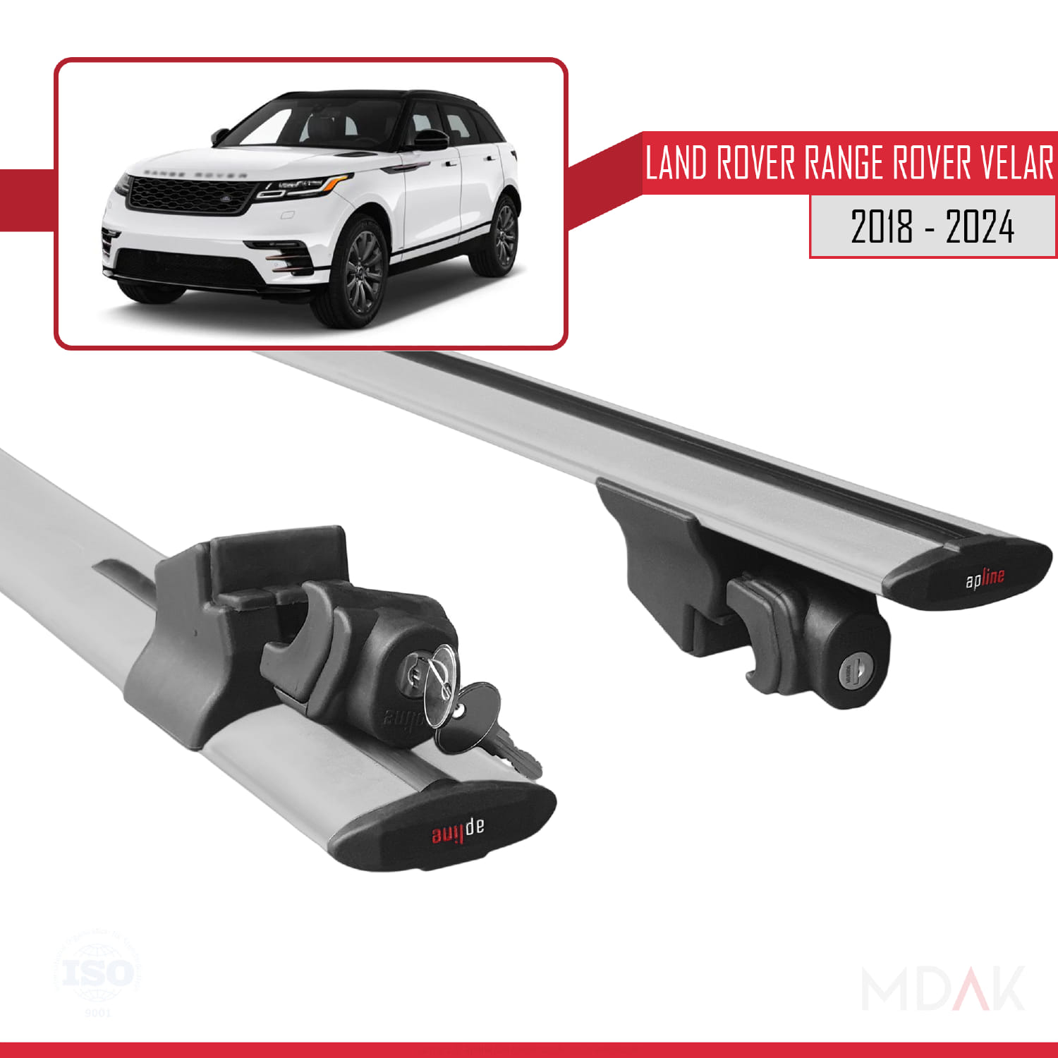 Land Rover Range Rover Velar 2018-2024 Arası ile Uyumlu HOOK Model Ara Atkı Tavan Barı Gri 2 Adet - Görsel 5