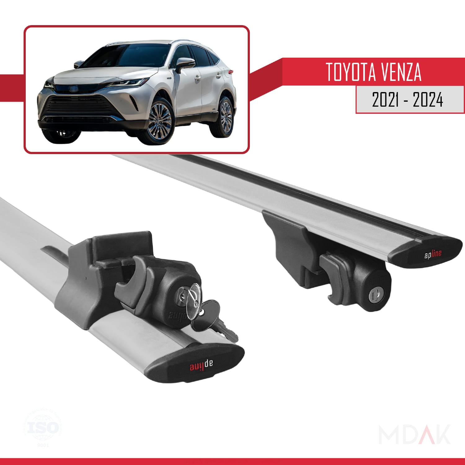Toyota Venza 2021-2024 Arası ile Uyumlu HOOK Model Ara Atkı Tavan Barı Gri 2 Adet - Görsel 5
