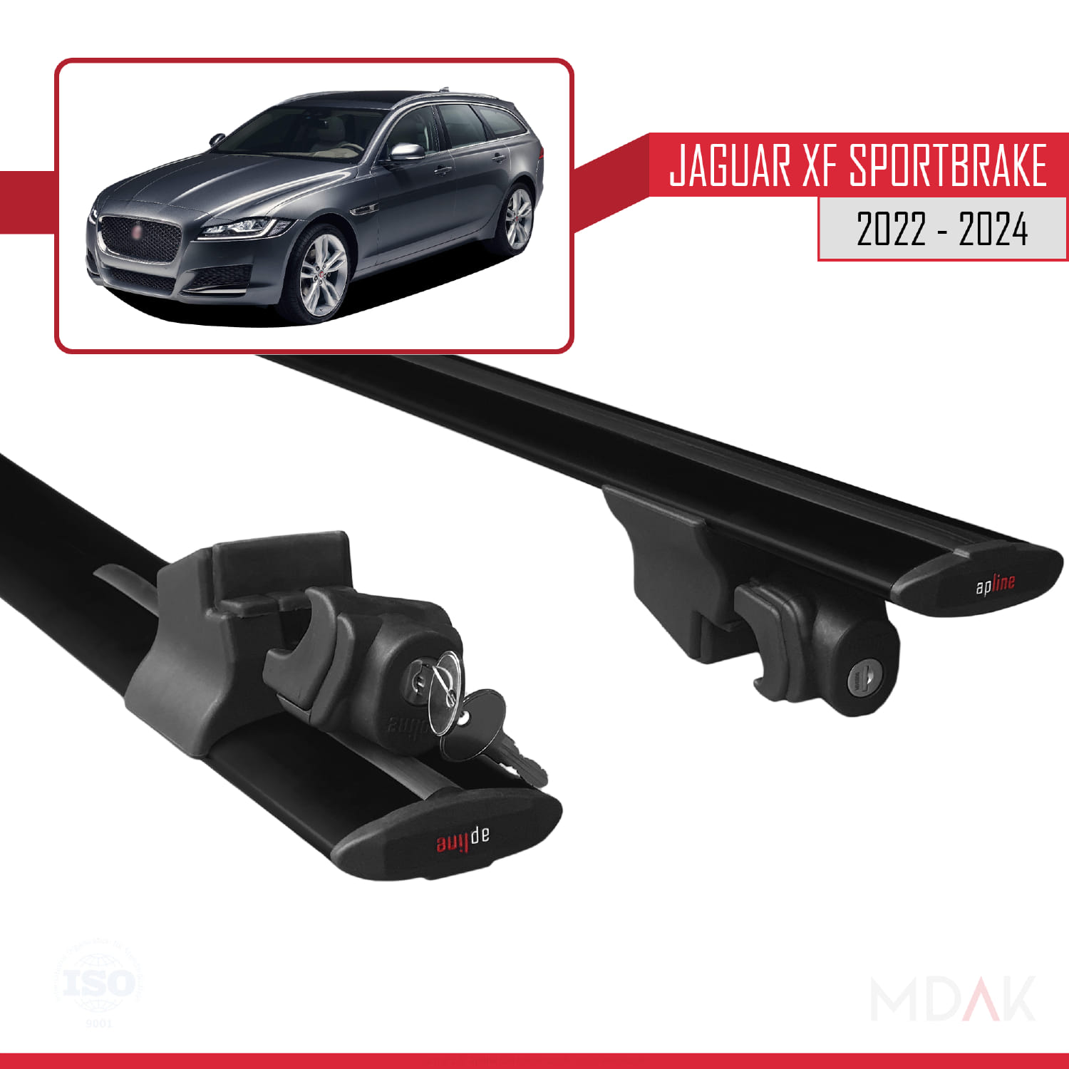 Jaguar XF S 2018-2024 Arası ile Uyumlu HOOK Model Ara Atkı Tavan Barı Siyah 2 Adet - Görsel 5