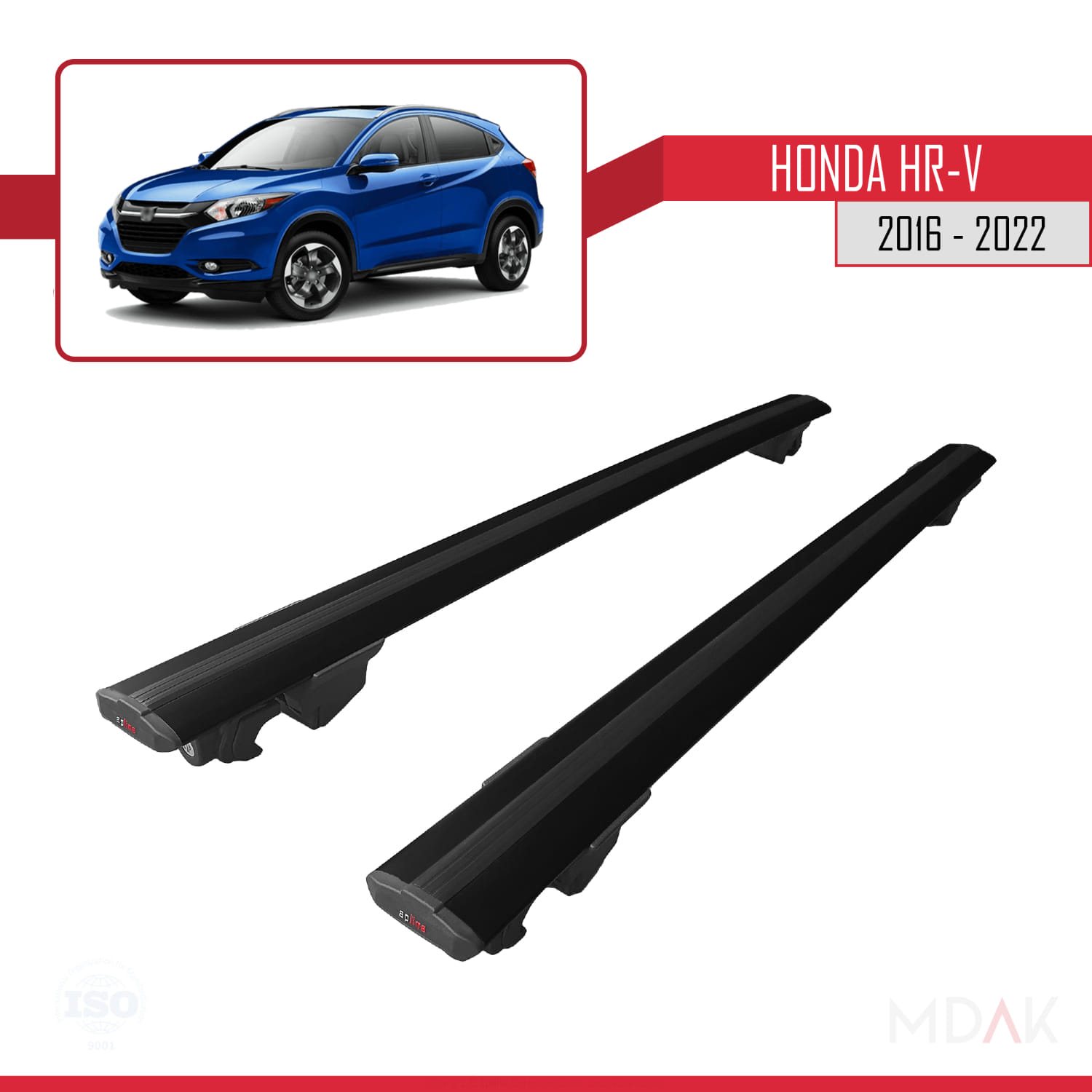 Honda HR-V 2016-2022 Arası ile Uyumlu HOOK Model Ara Atkı Tavan Barı Siyah 2 Adet - Görsel 4