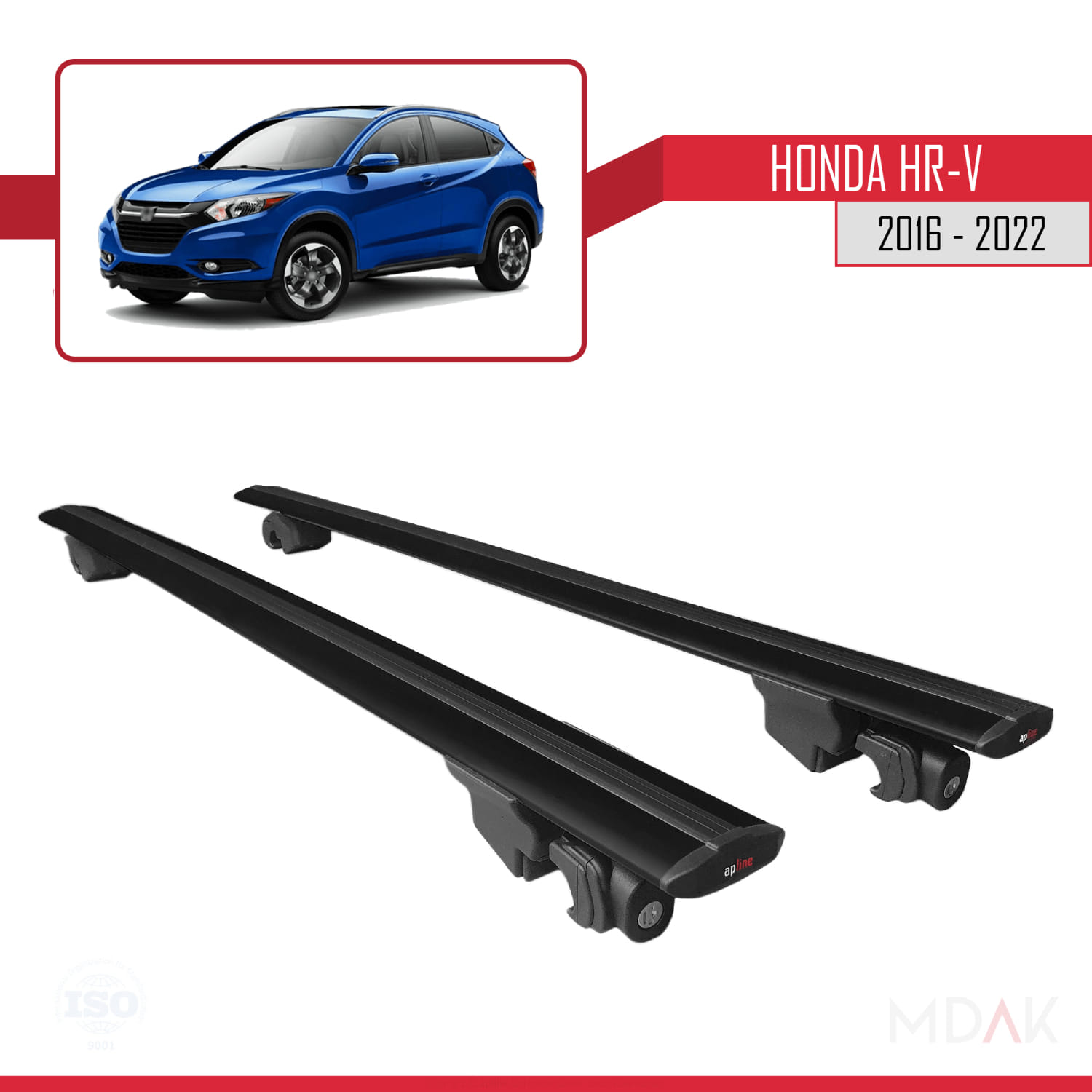 Honda HR-V 2016-2022 Arası ile Uyumlu HOOK Model Ara Atkı Tavan Barı Siyah 2 Adet - Görsel 9