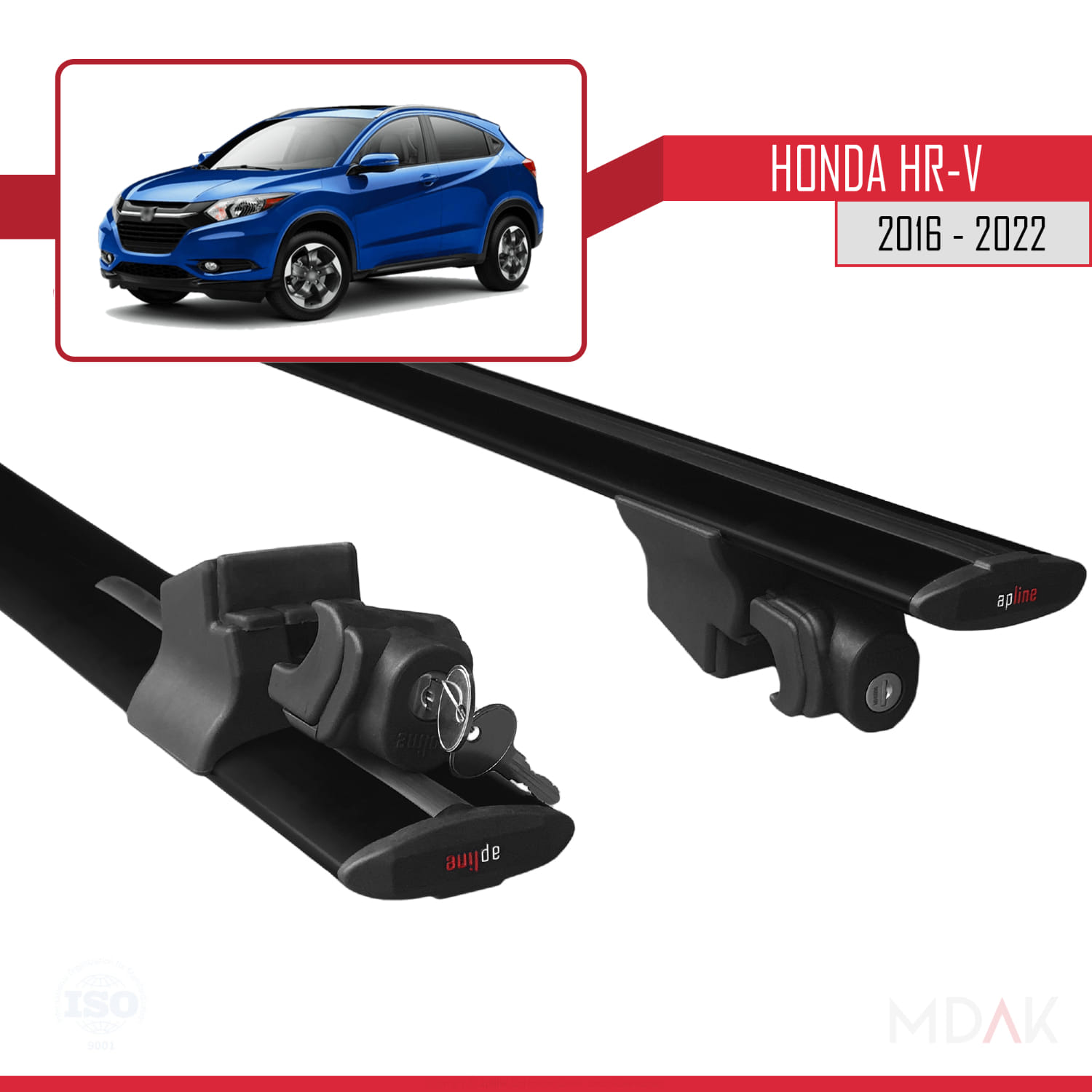 Honda HR-V 2016-2022 Arası ile Uyumlu HOOK Model Ara Atkı Tavan Barı Siyah 2 Adet - Görsel 5