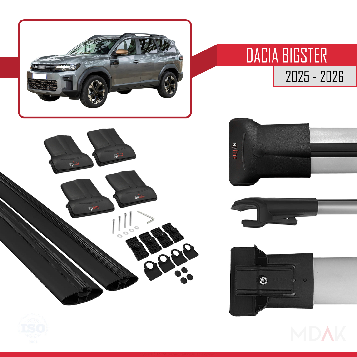 Dacia Bigster 2025 ve Sonrası ile Uyumlu FLY Model Ara Atkı Tavan Barı Siyah 2 Adet - Görsel 5