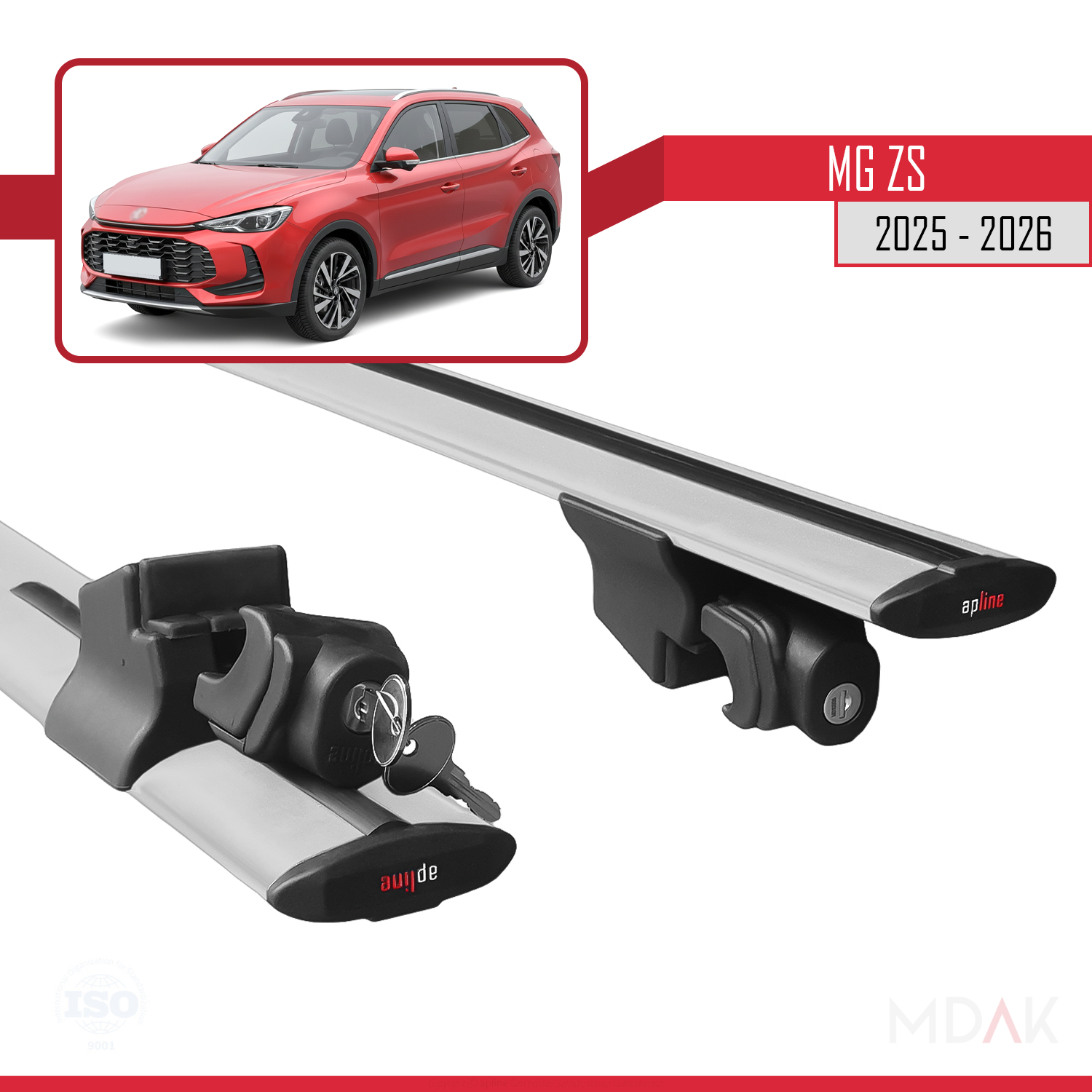 MG ZS 2025 ve Sonrası ile Uyumlu HOOK Model Ara Atkı Tavan Barı Gri 2 Adet - Görsel 5