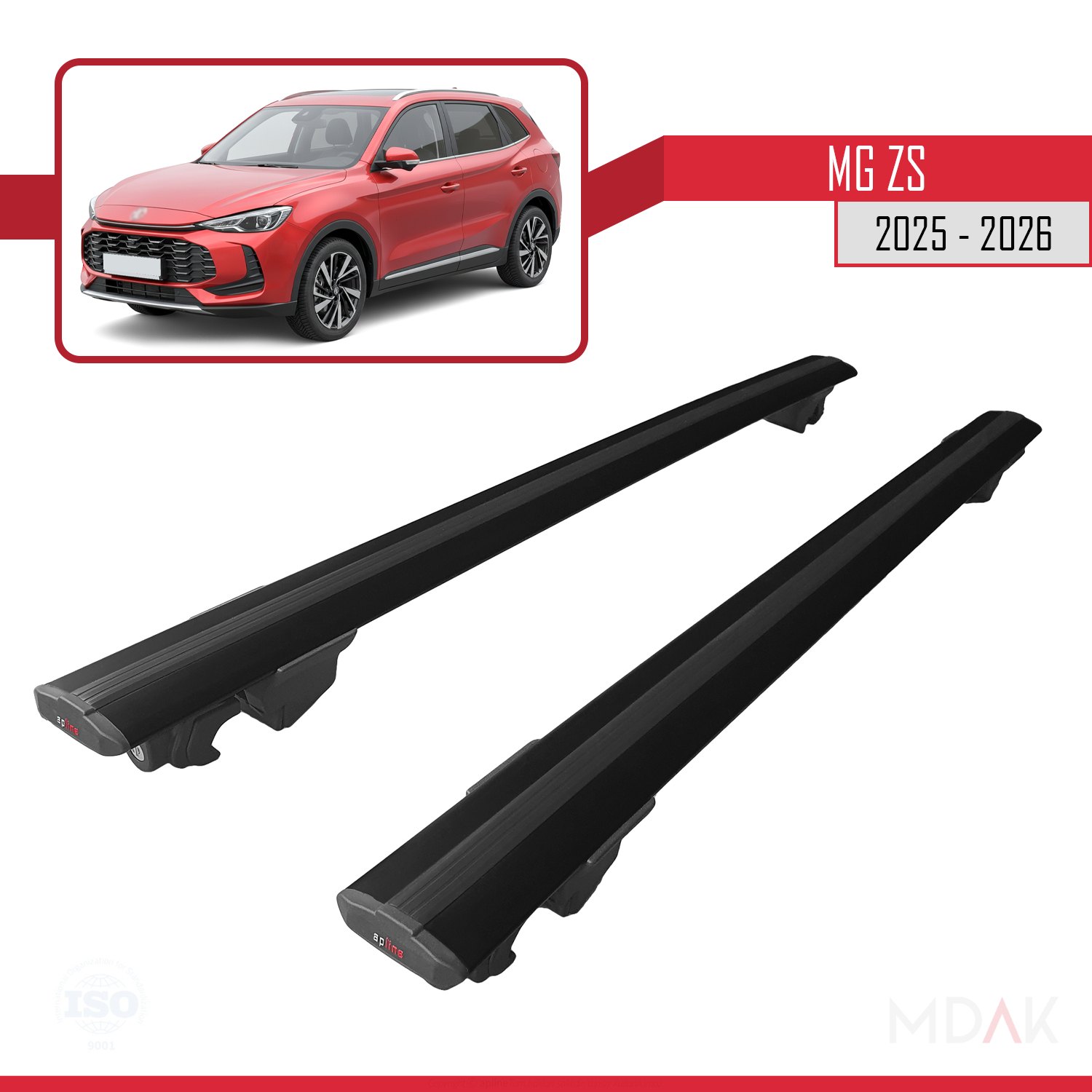 MG ZS 2025 ve Sonrası ile Uyumlu HOOK Model Ara Atkı Tavan Barı Siyah 2 Adet - Görsel 4