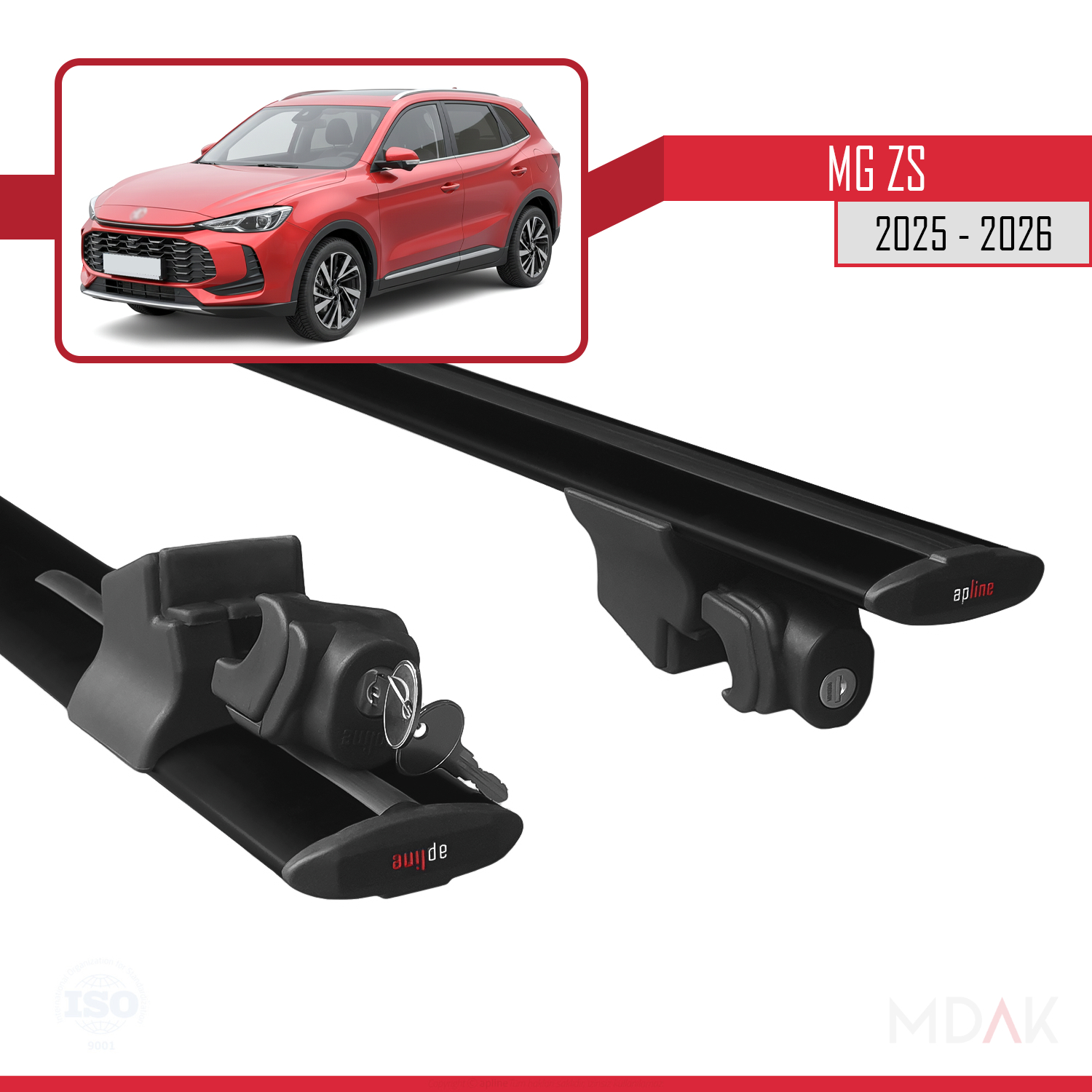 MG ZS 2025 ve Sonrası ile Uyumlu HOOK Model Ara Atkı Tavan Barı Siyah 2 Adet - Görsel 5